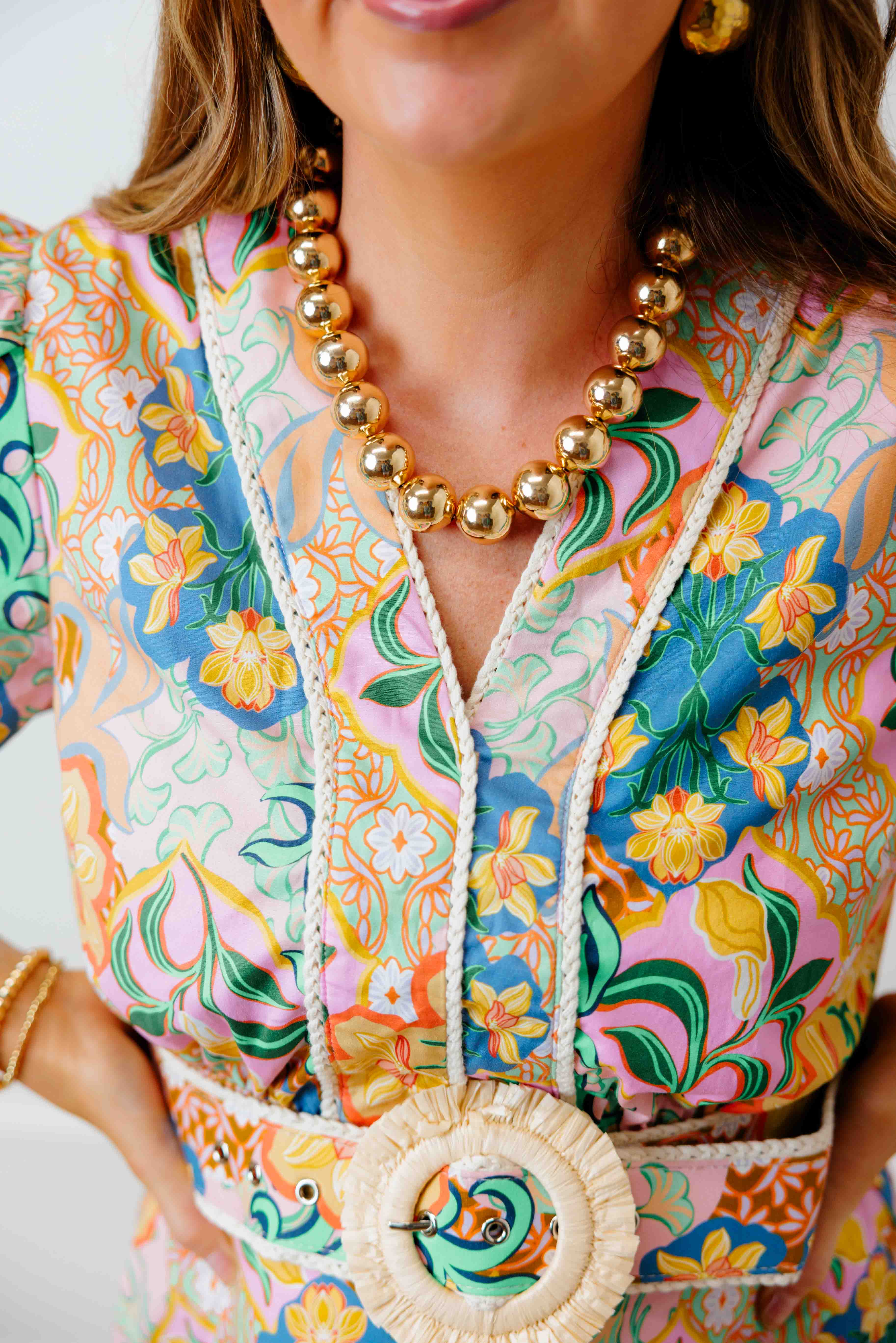 Marjorie Gold Beaded Necklace