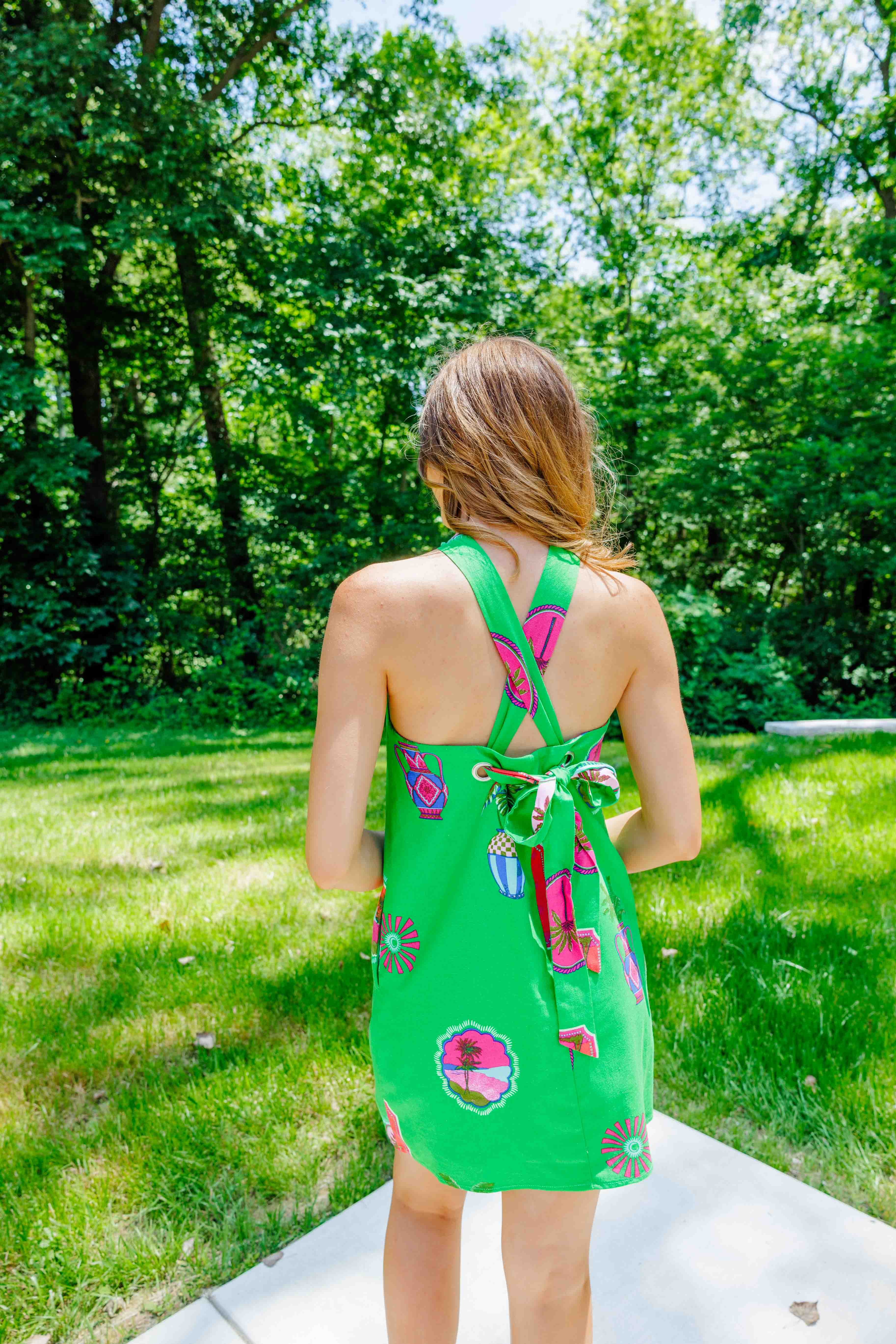 Postcard Halter Mini Dress