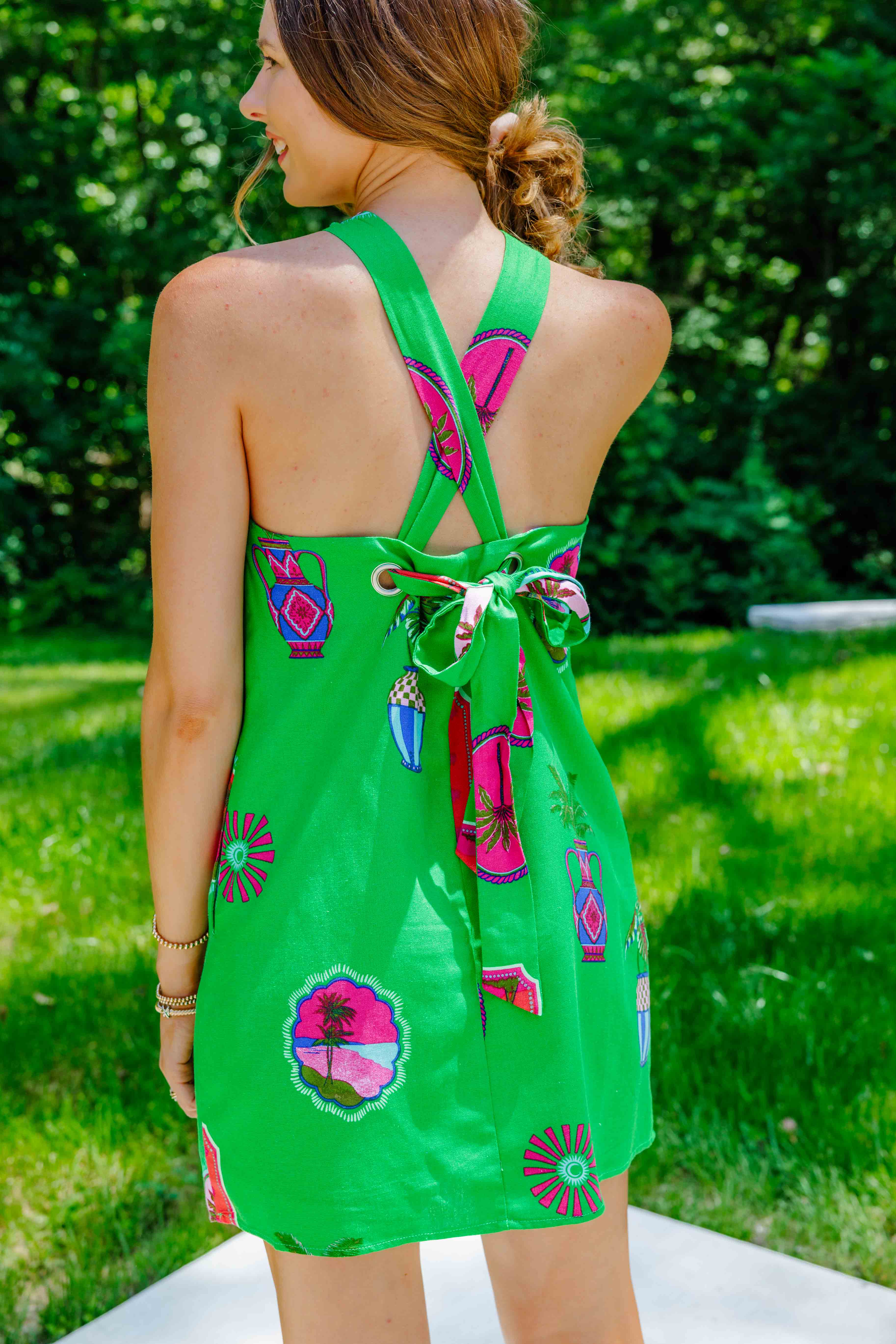 Postcard Halter Mini Dress