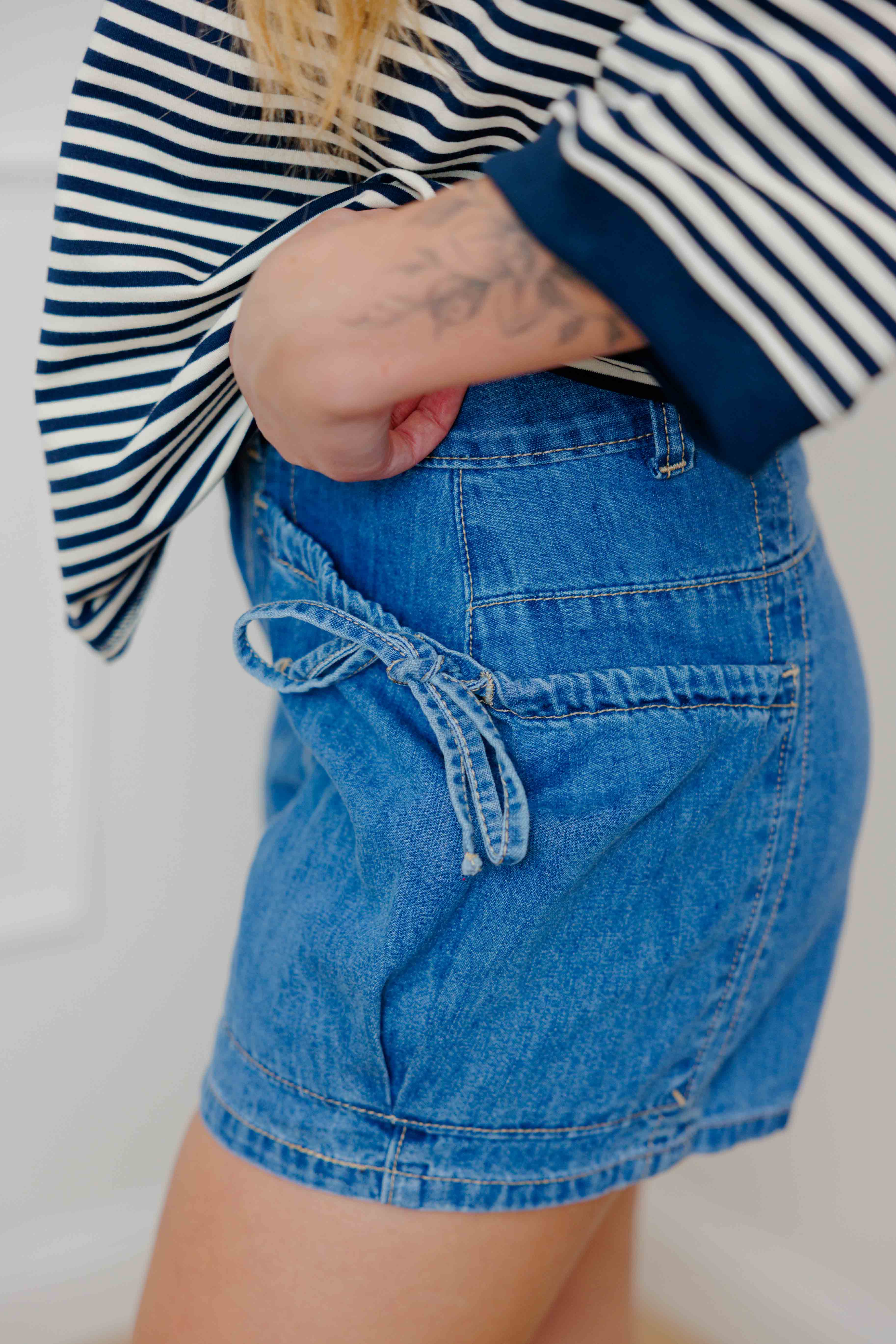 Denim Daydream Tie Shorts