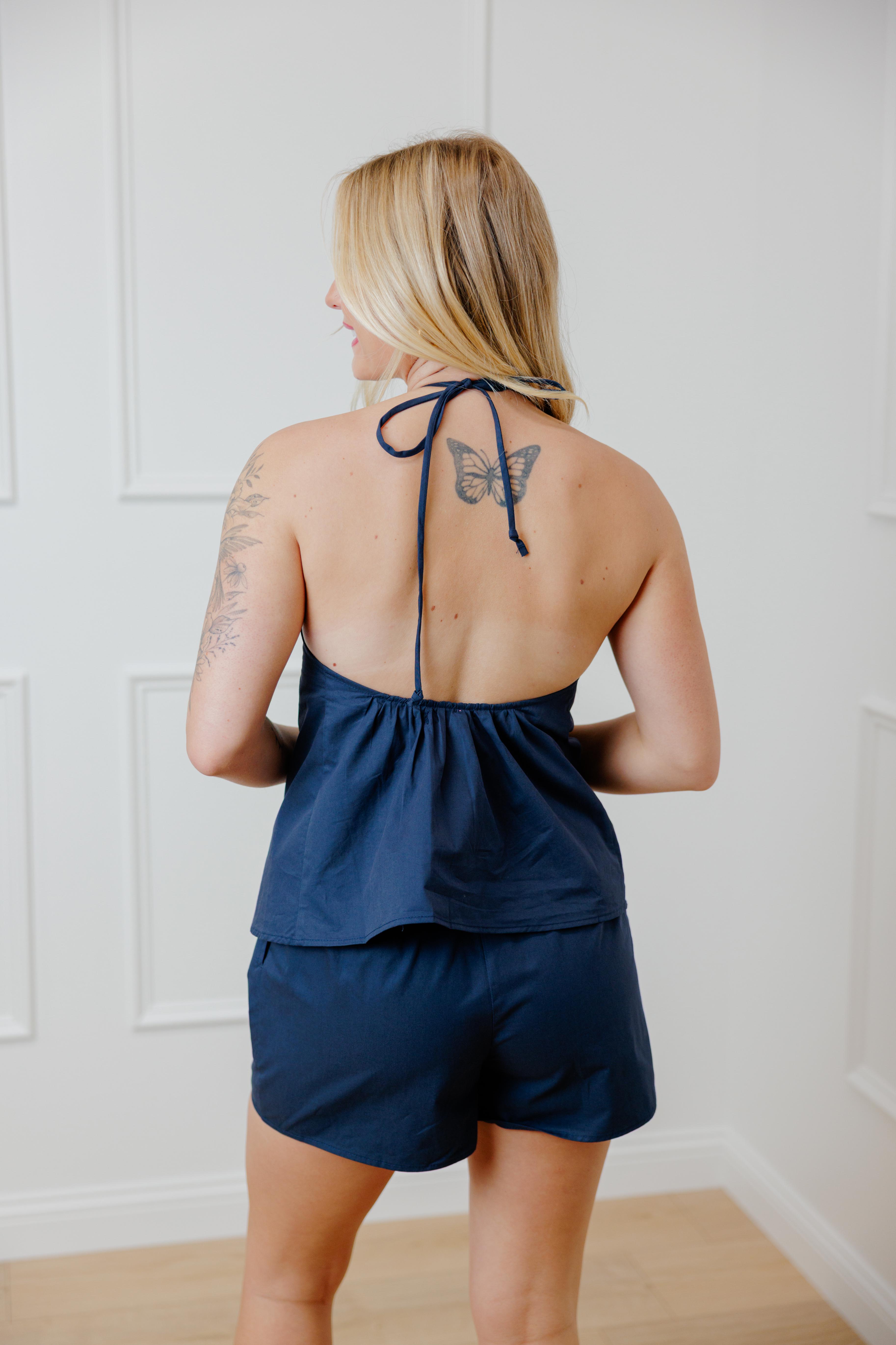 Navy Breeze Short Set
