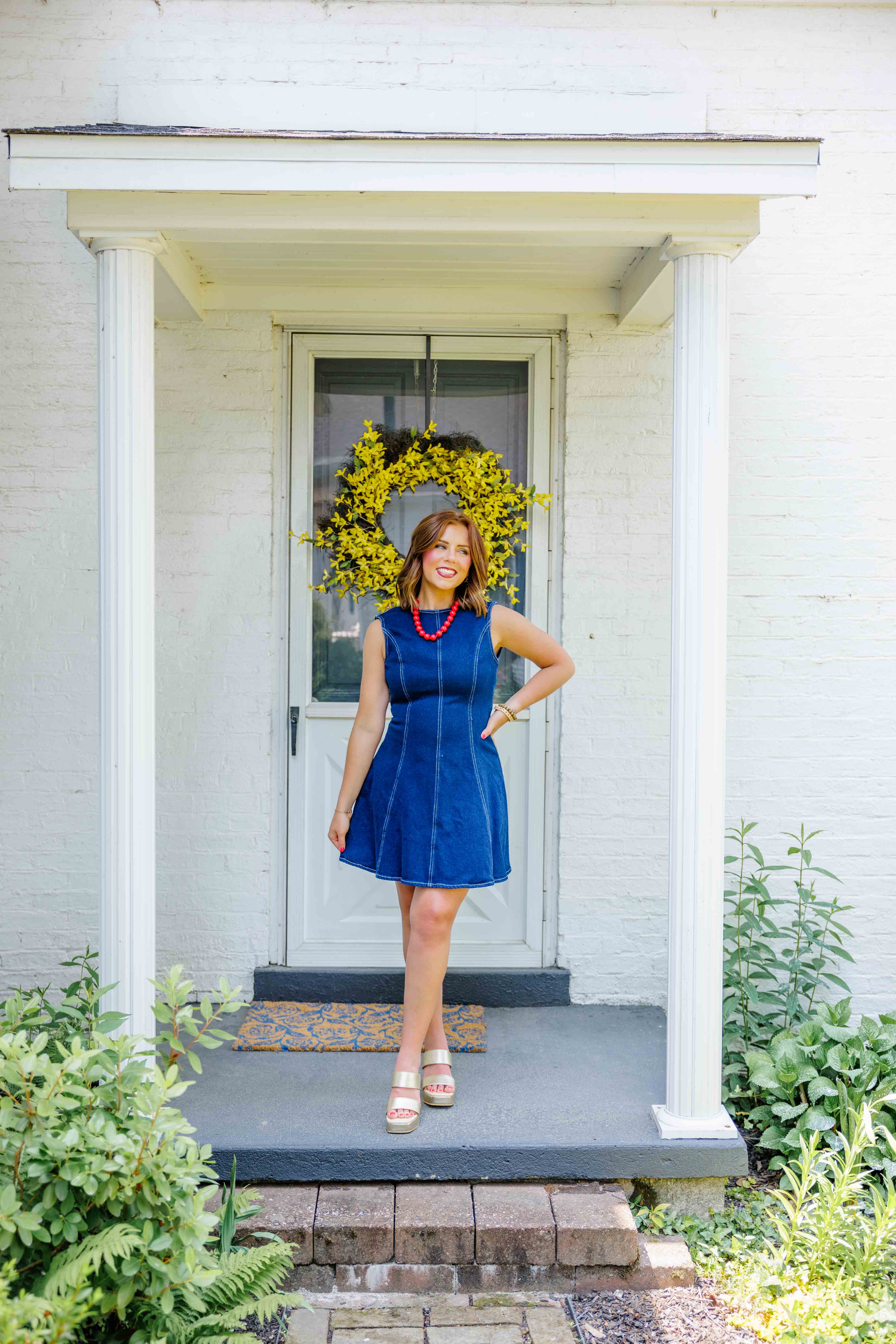 Denim Backless Mini Dress