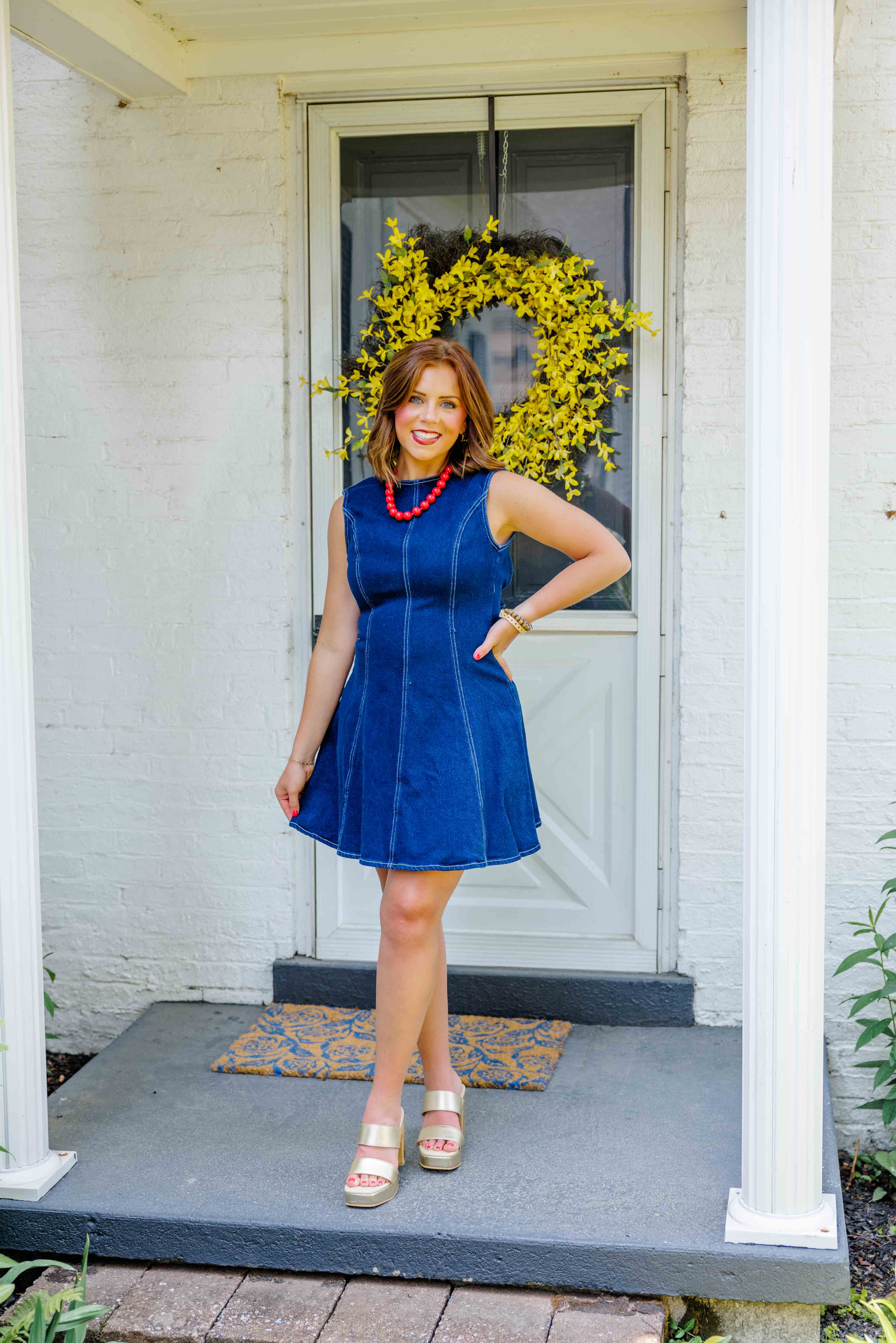 Denim Backless Mini Dress