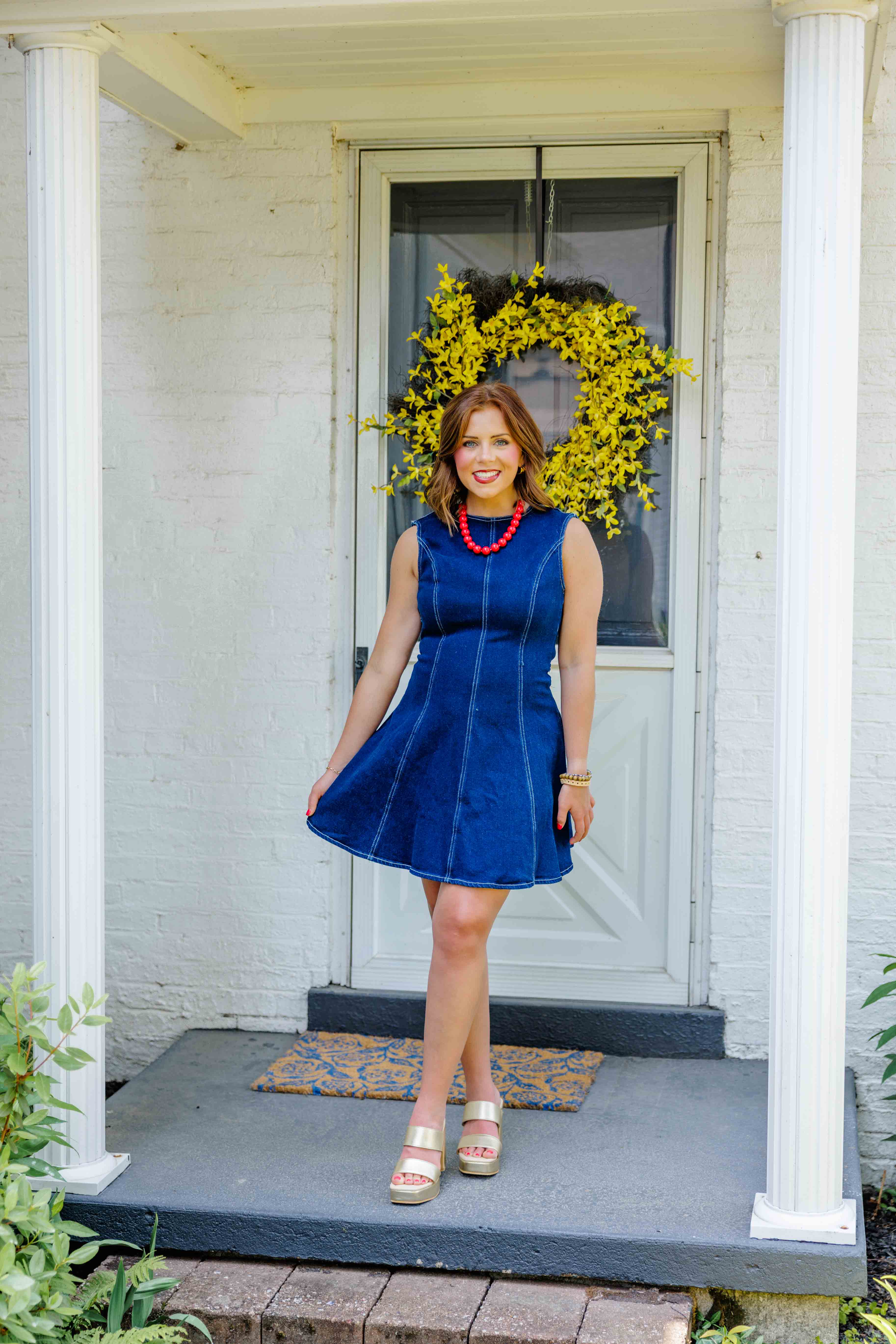 Denim Backless Mini Dress