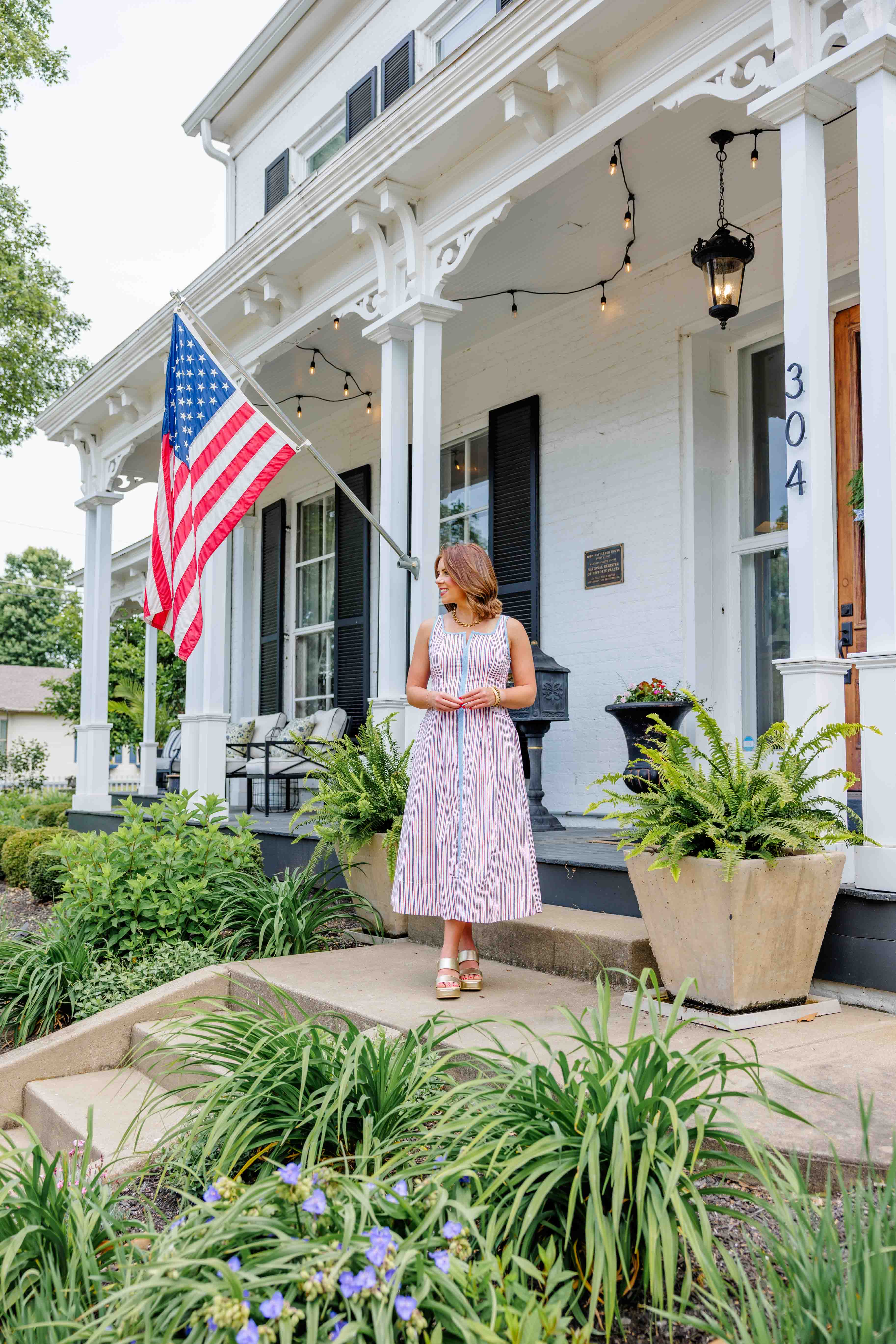 Fourth Striped Midi Dress