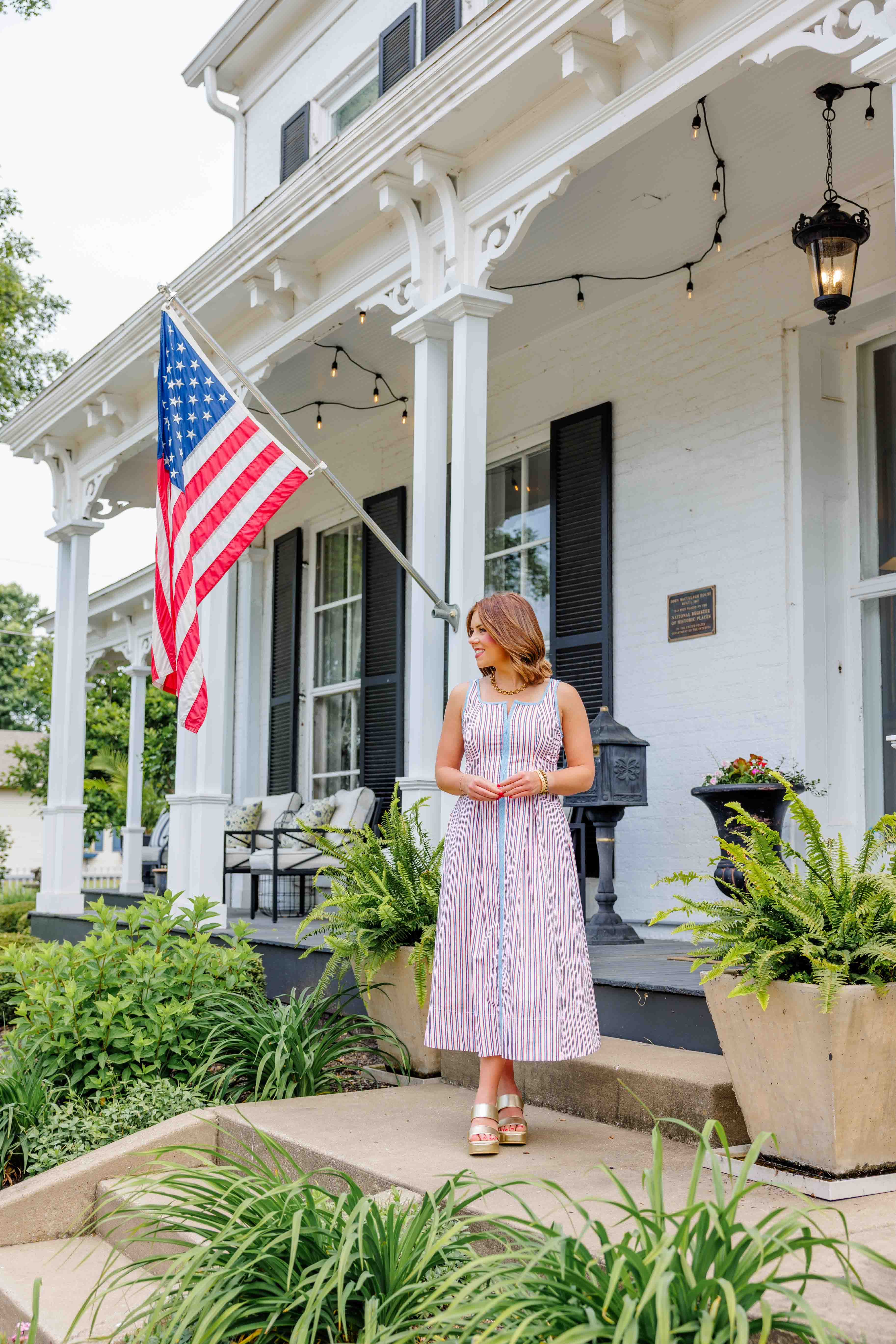 Fourth Striped Midi Dress
