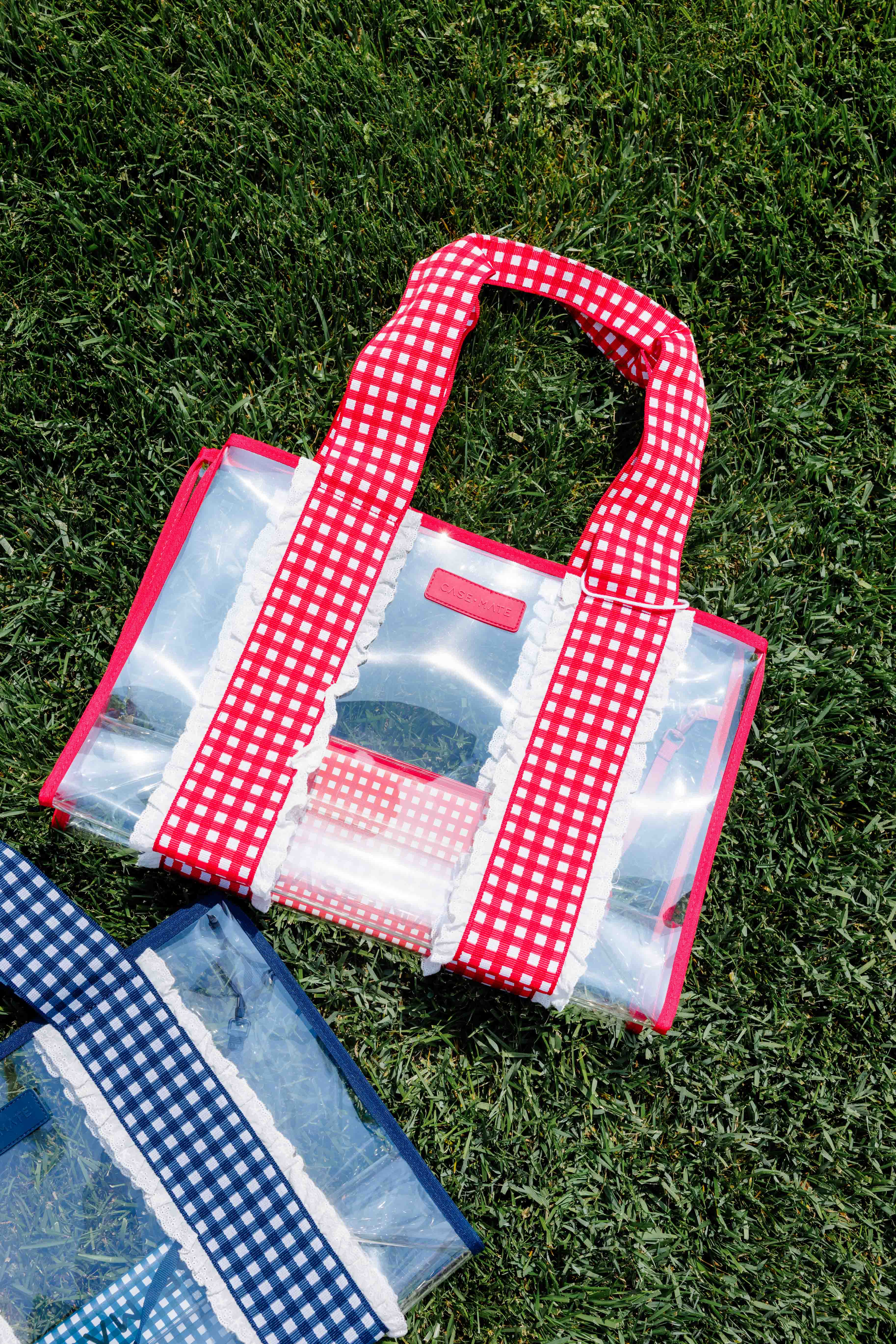 Cherry Gingham Jelly Tote Bag