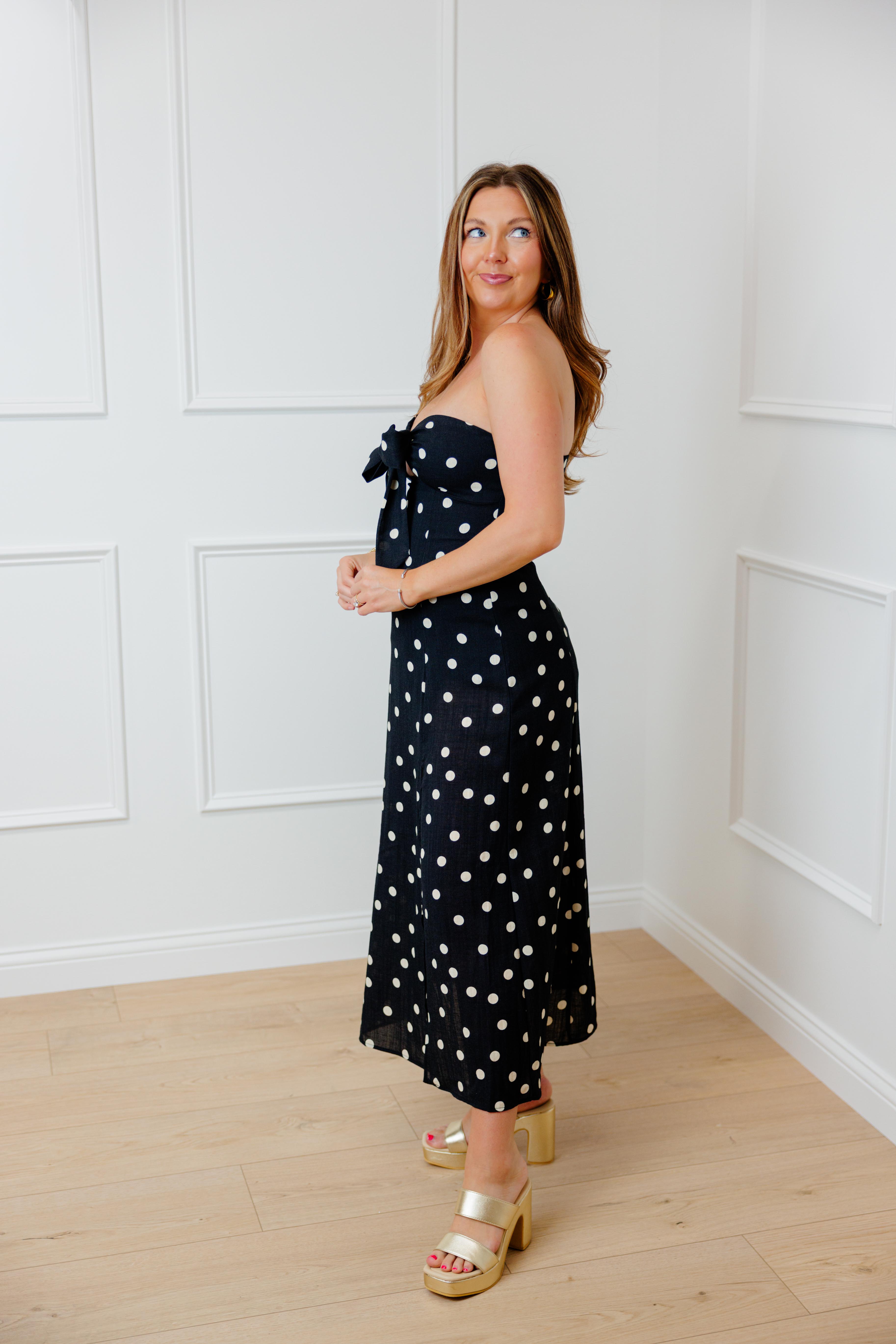 Show Out Strapless Midi Dress