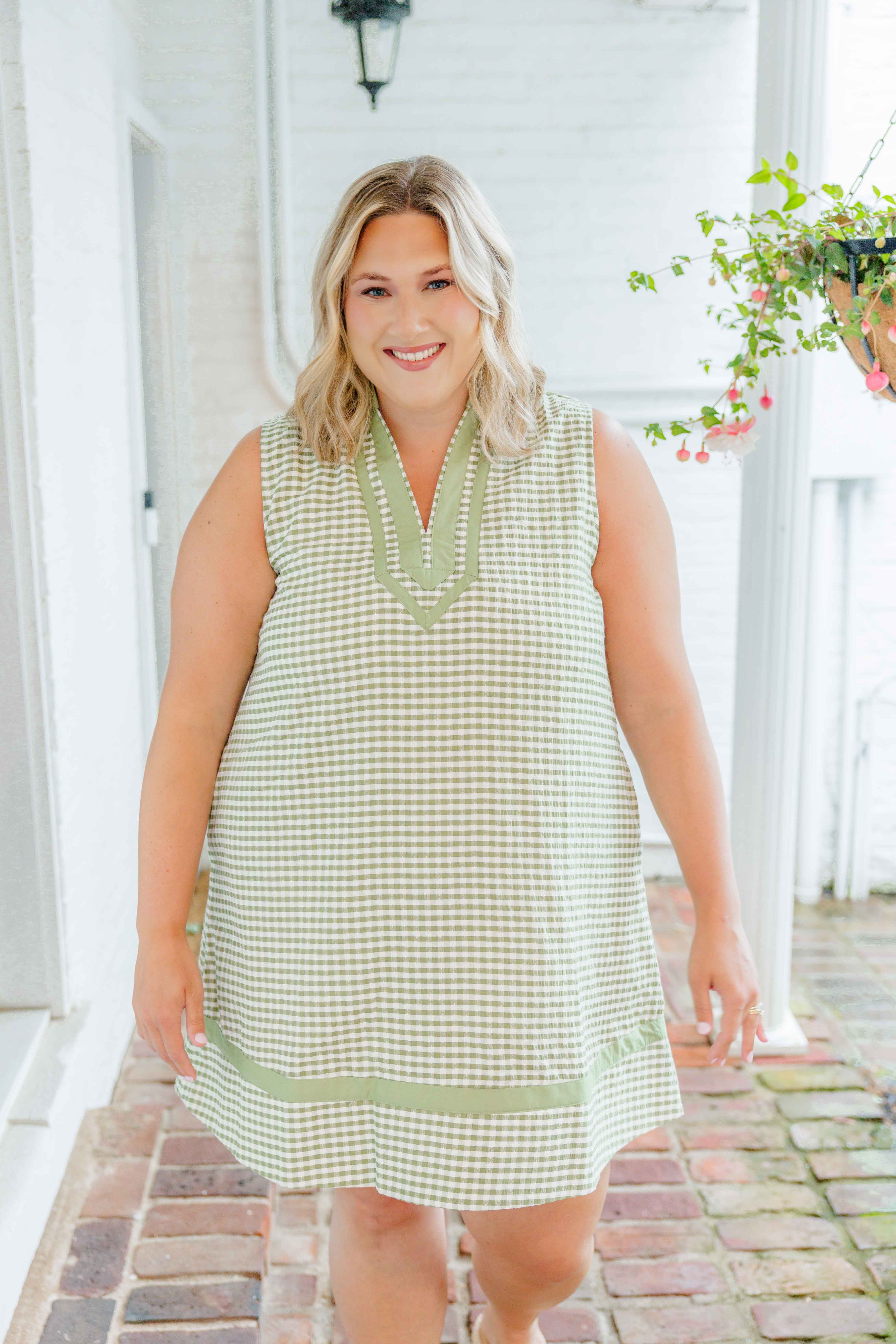 Matcha Moment Gingham Dress