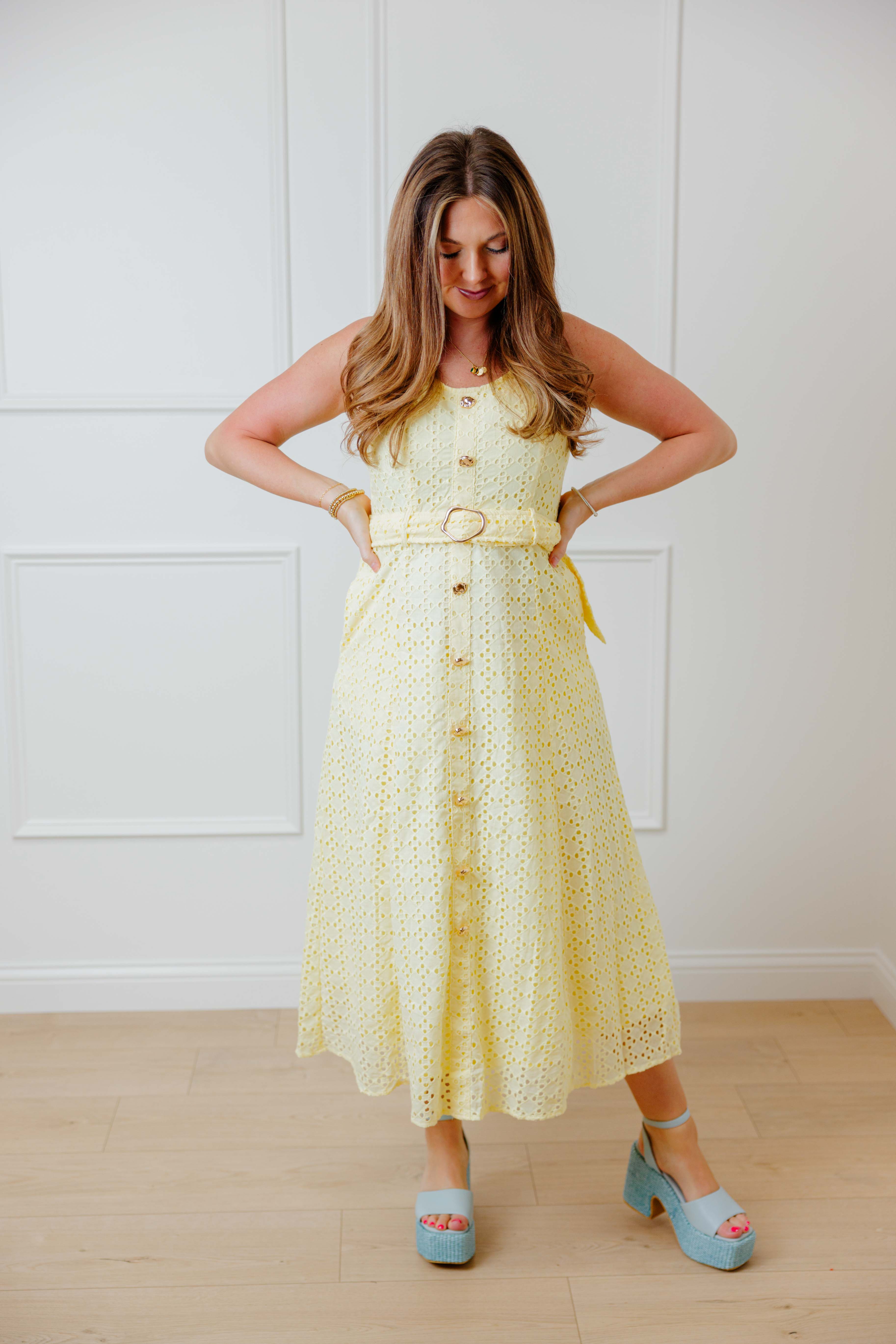 Buttercup Eyelet Midi Dress