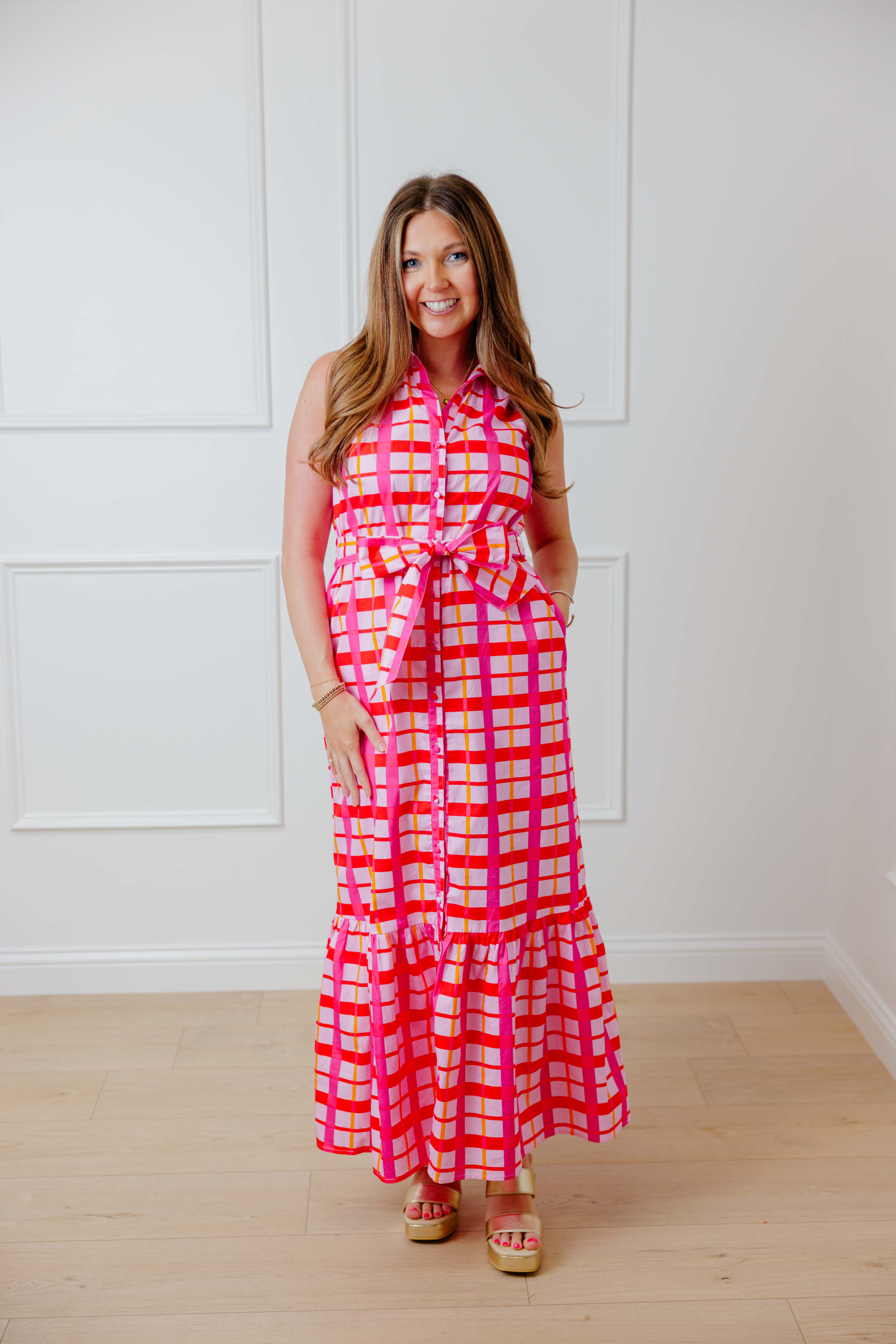 Darvy Checker Maxi Dress