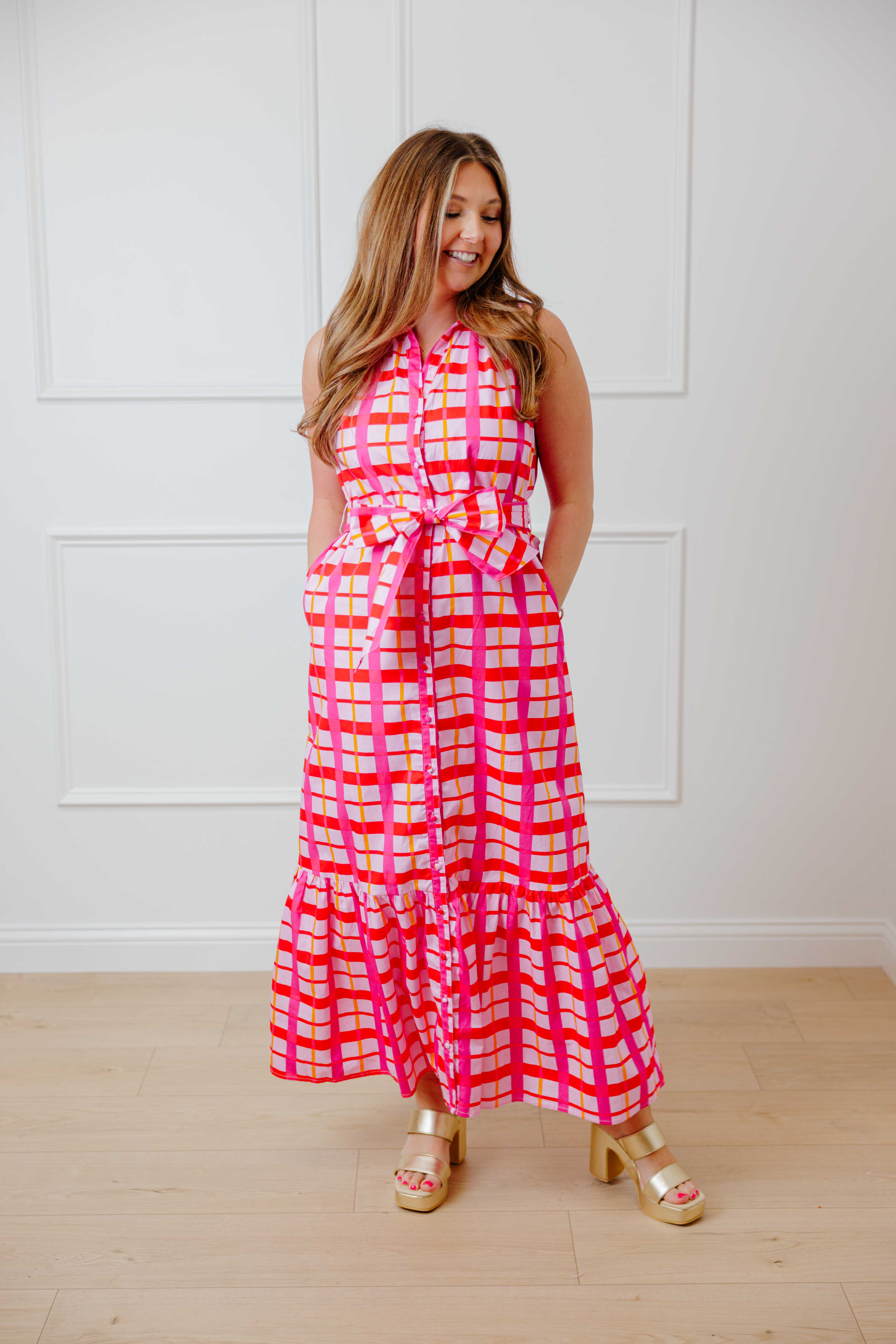 Darvy Checker Maxi Dress