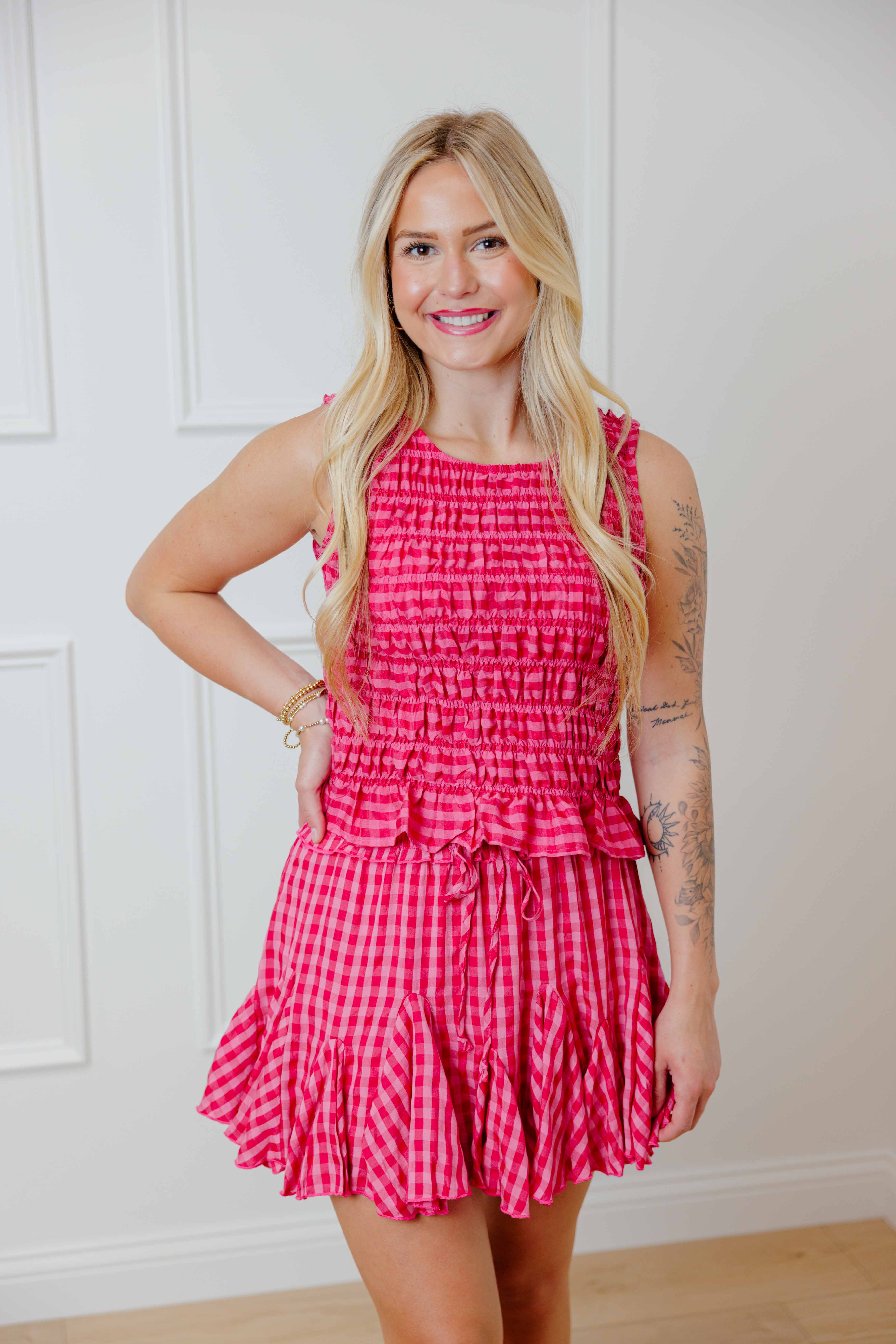Pink Picnic Smocked Set