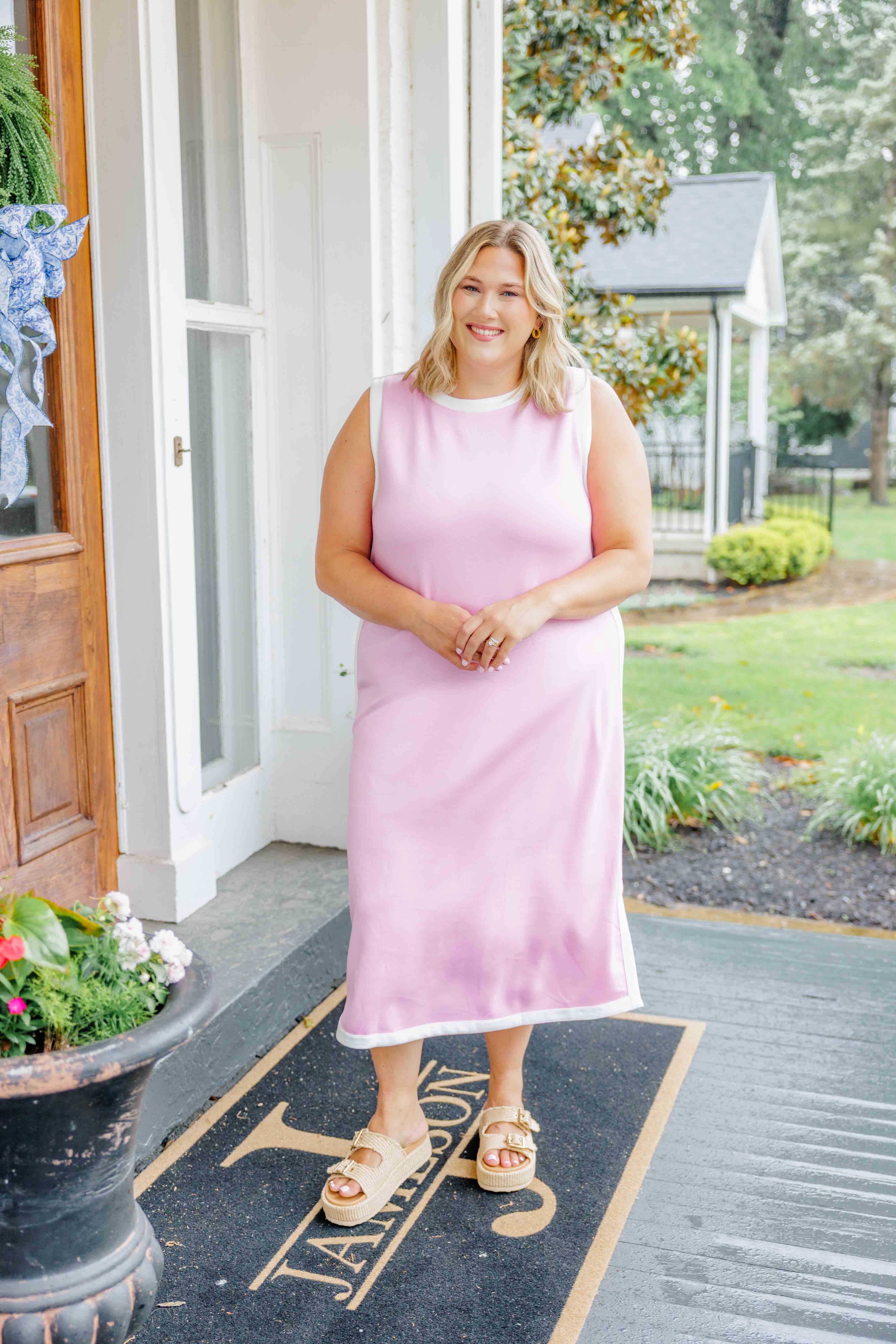 Pink Poppy Midi Dress