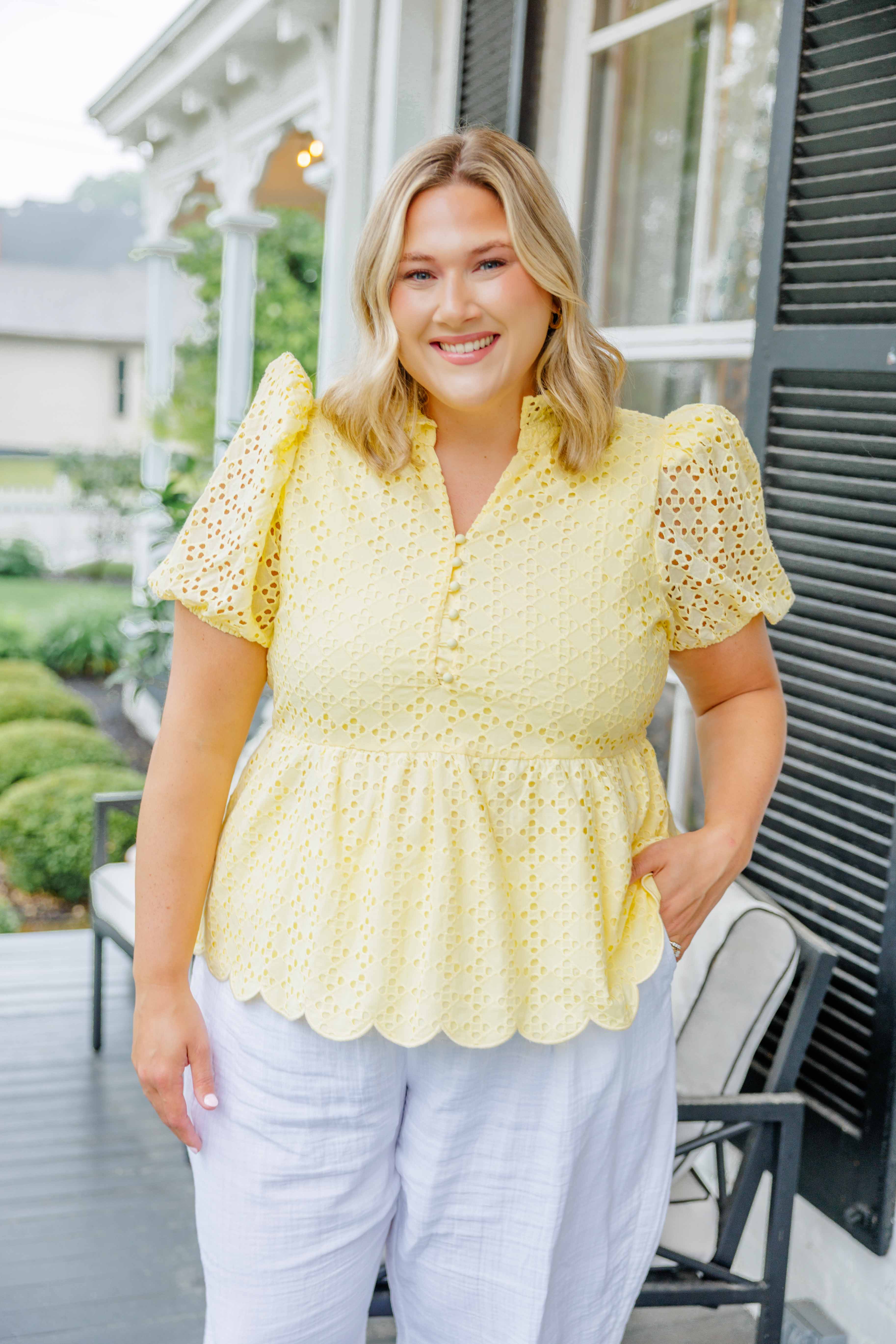 Sunny Scallop Top