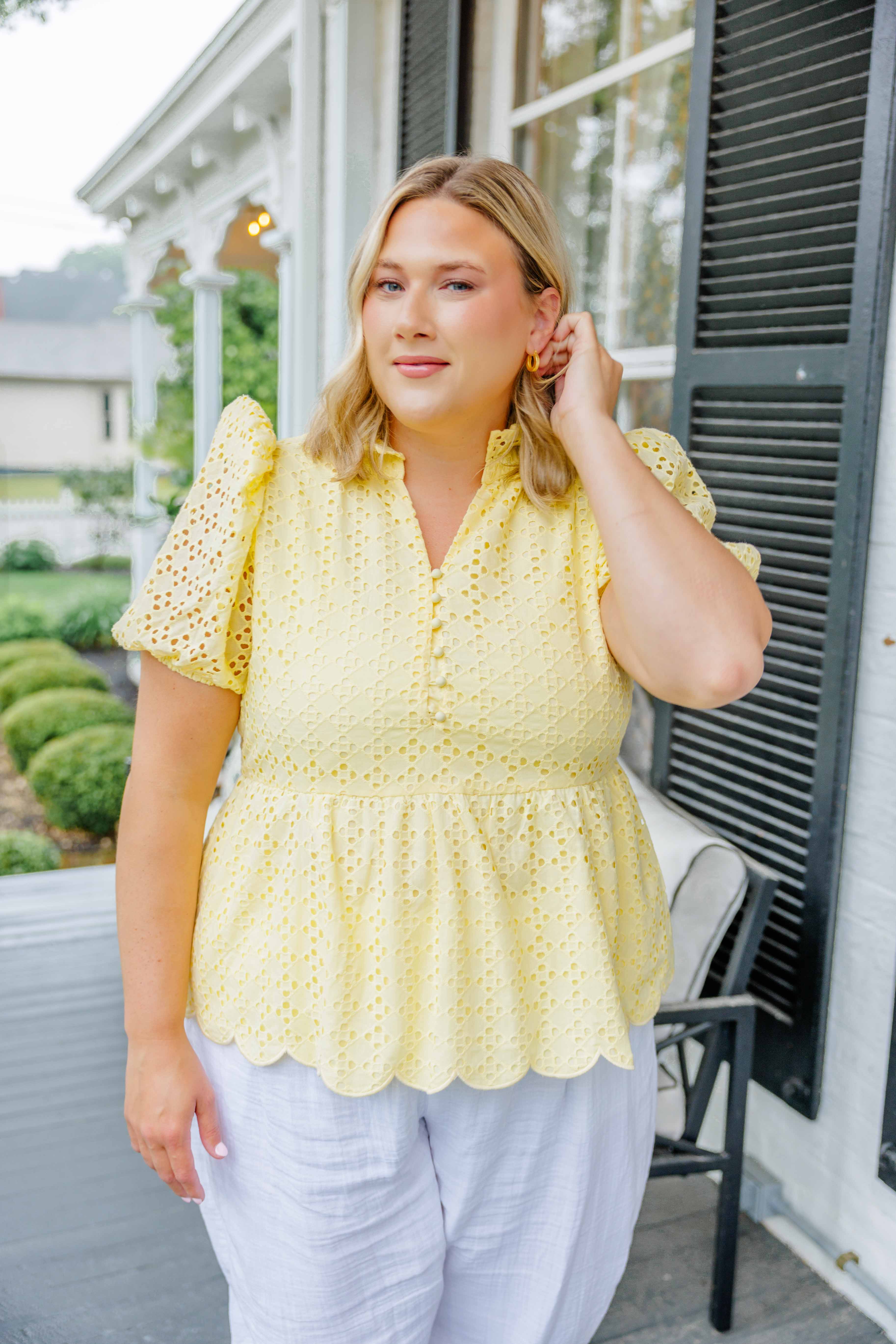 Sunny Scallop Top