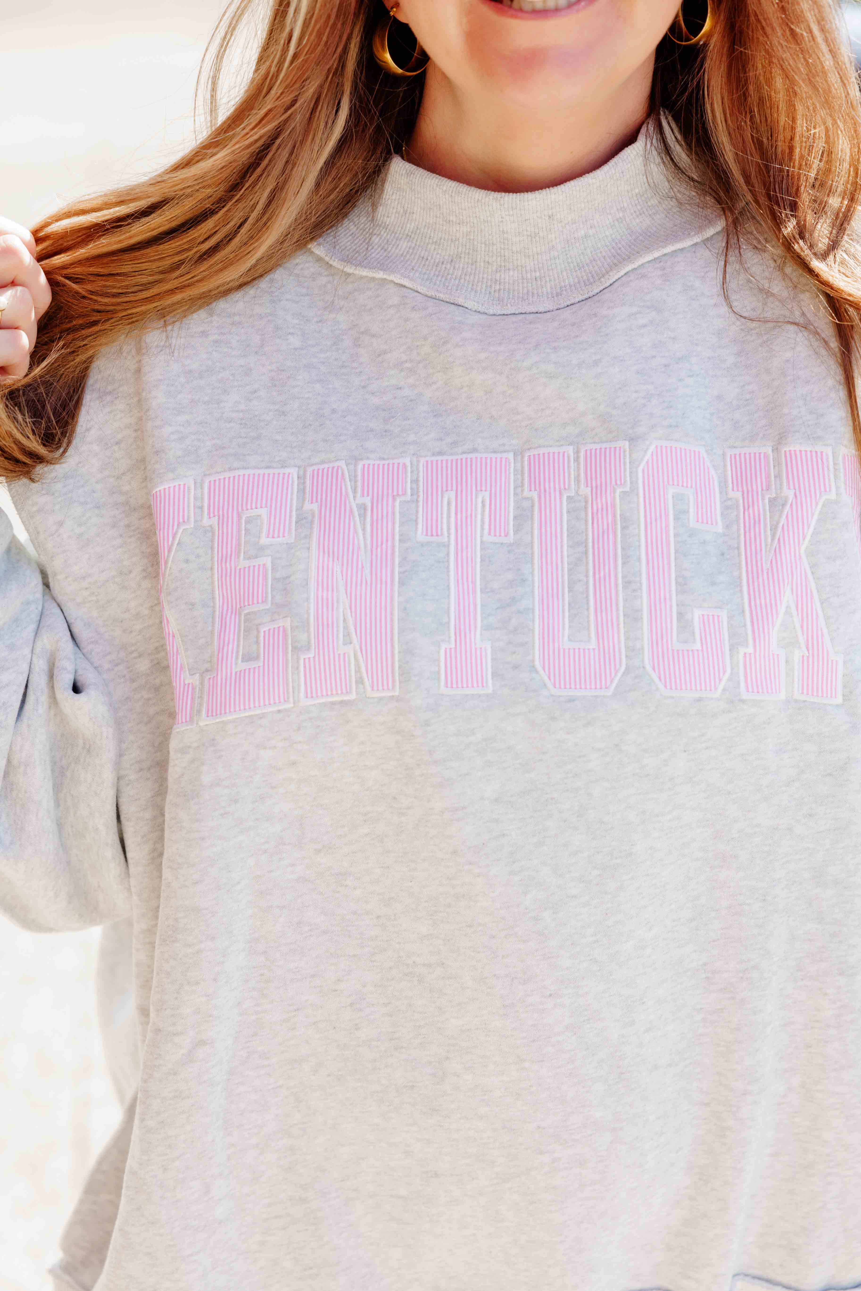 KY Stripe Mock Neck Sweatshirt