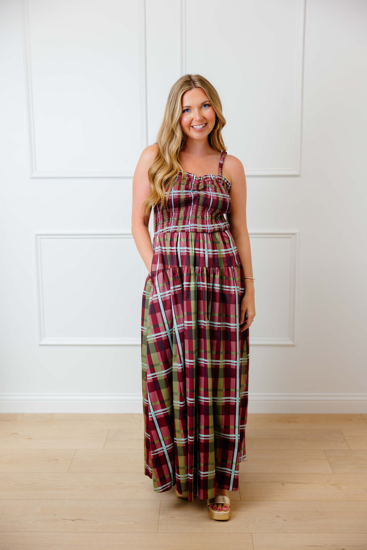 Forever Fall Plaid Maxi Dress
