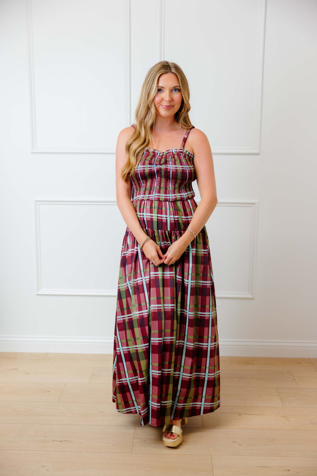 Forever Fall Plaid Maxi Dress