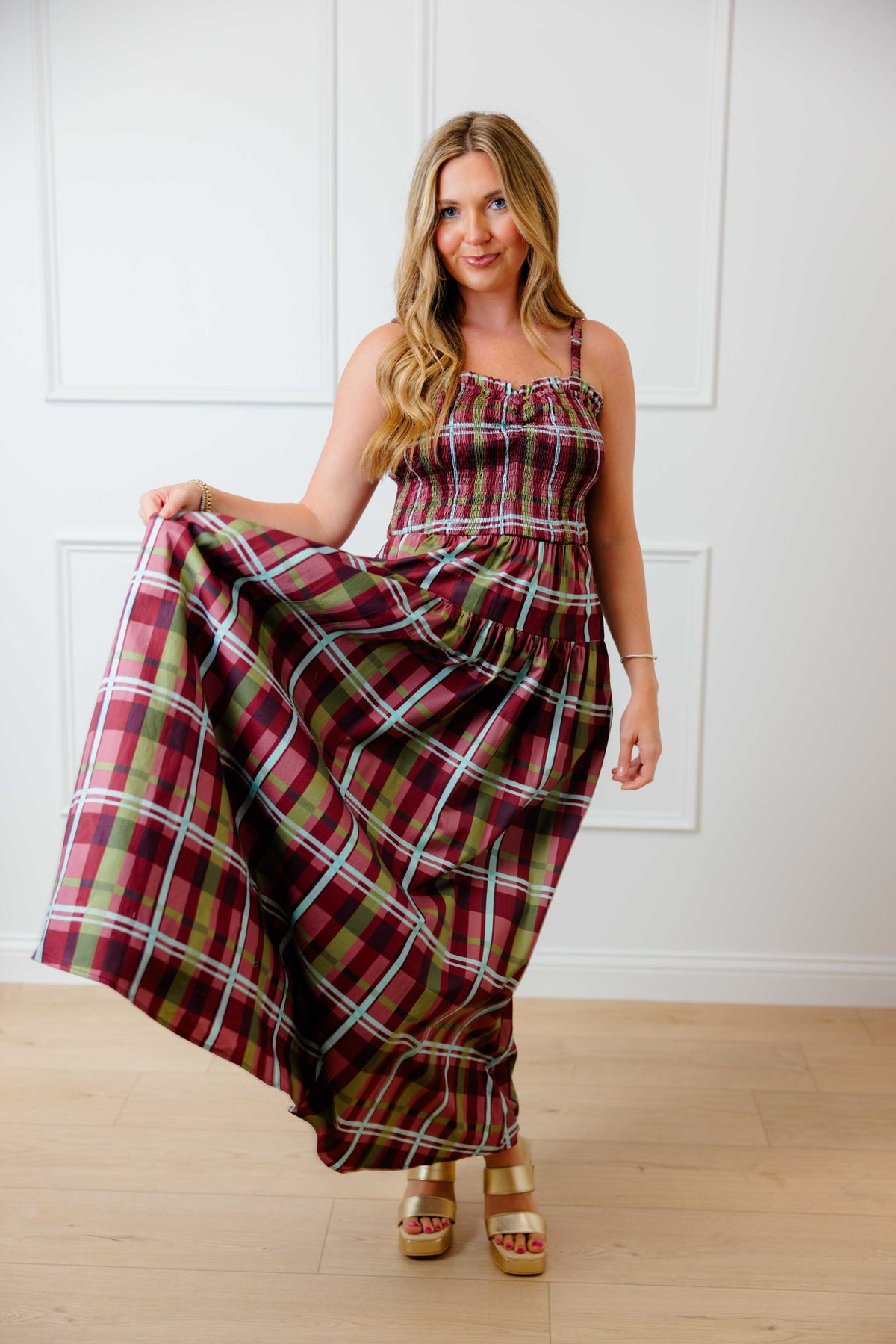 Forever Fall Plaid Maxi Dress