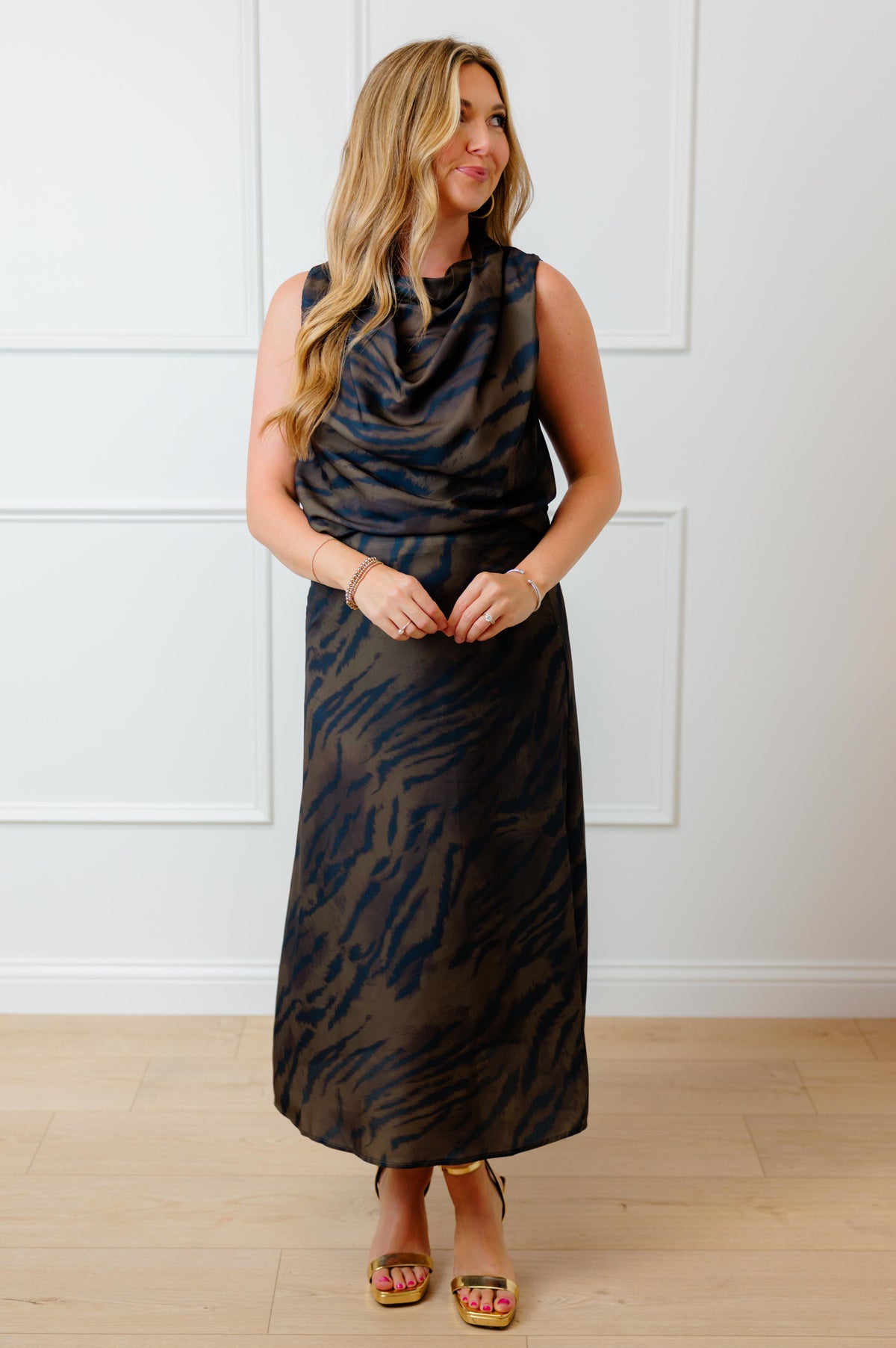 Animal Print Midi Skirt Set