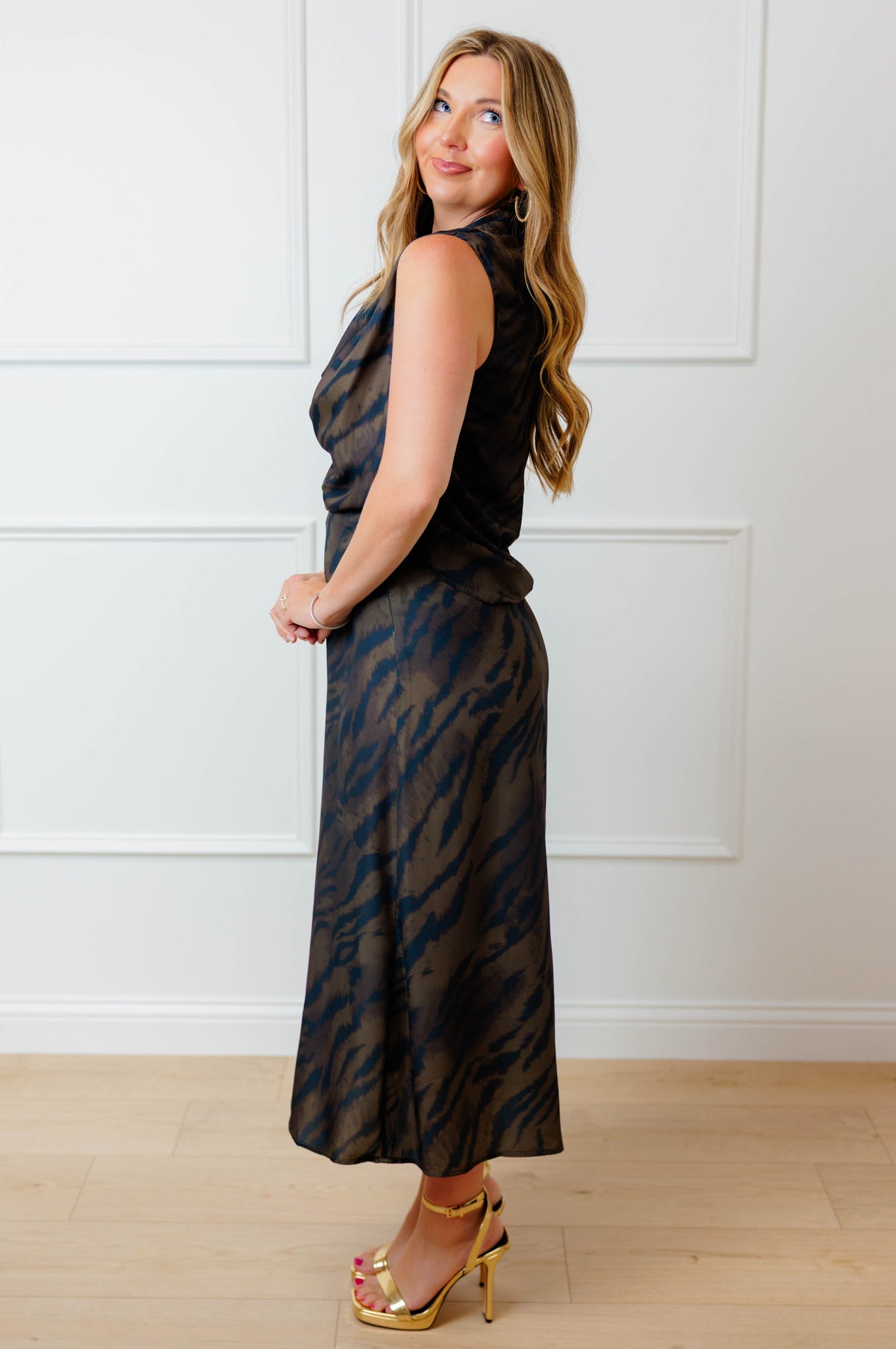 Animal Print Midi Skirt Set
