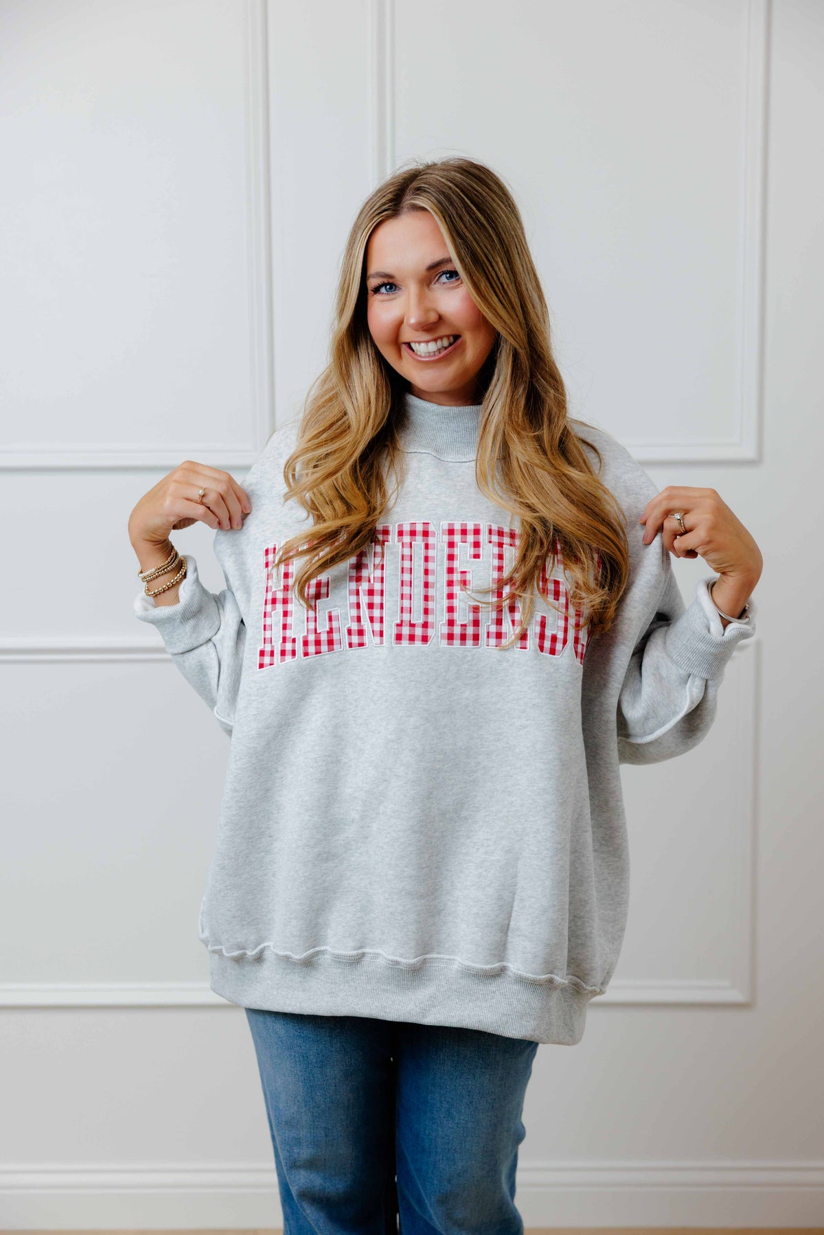 Henderson Gingham Mock Neck Sweatshirt