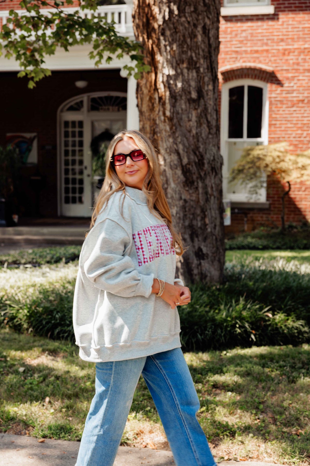 Henderson Gingham Mock Neck Sweatshirt