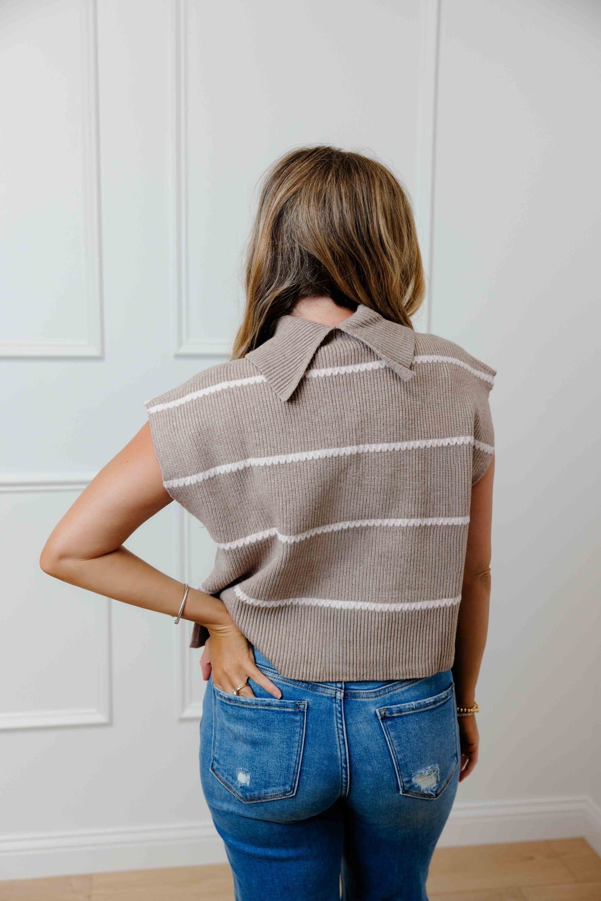 Taupe Knit Sweater Vest