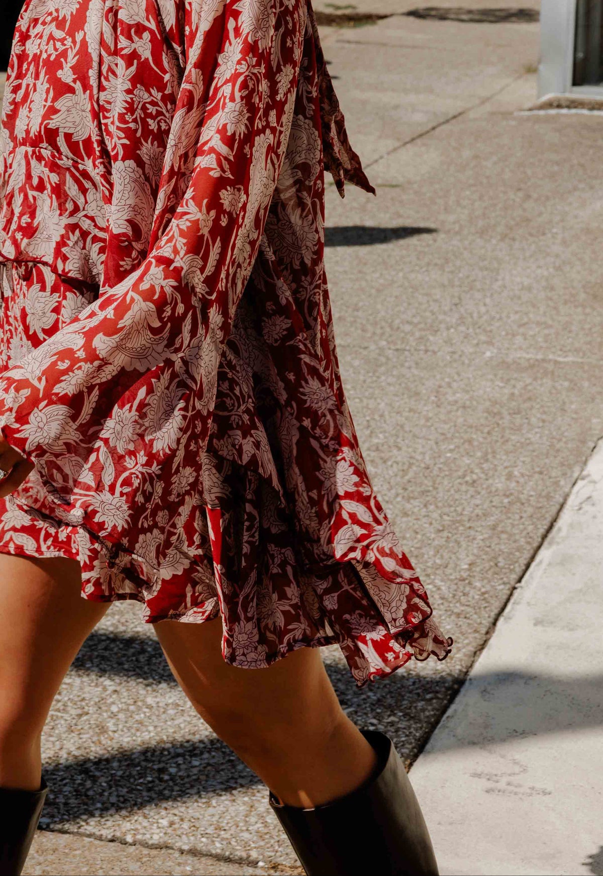 Burgundy Fall Floral Dress
