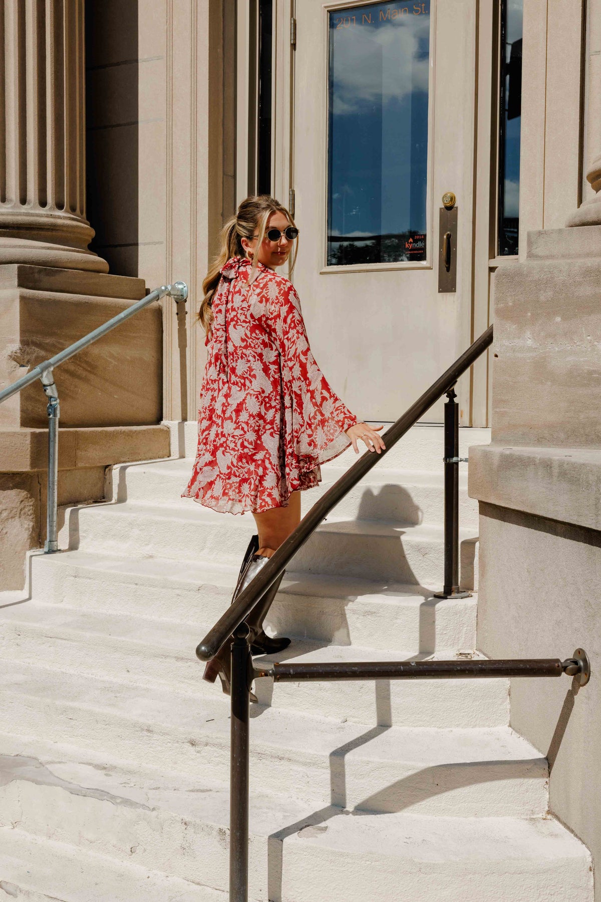 Burgundy Fall Floral Dress