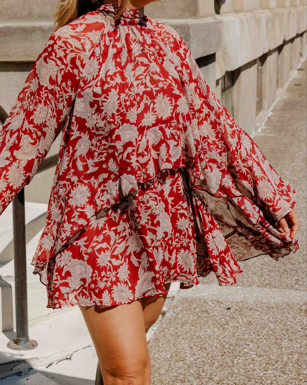 Burgundy Fall Floral Dress