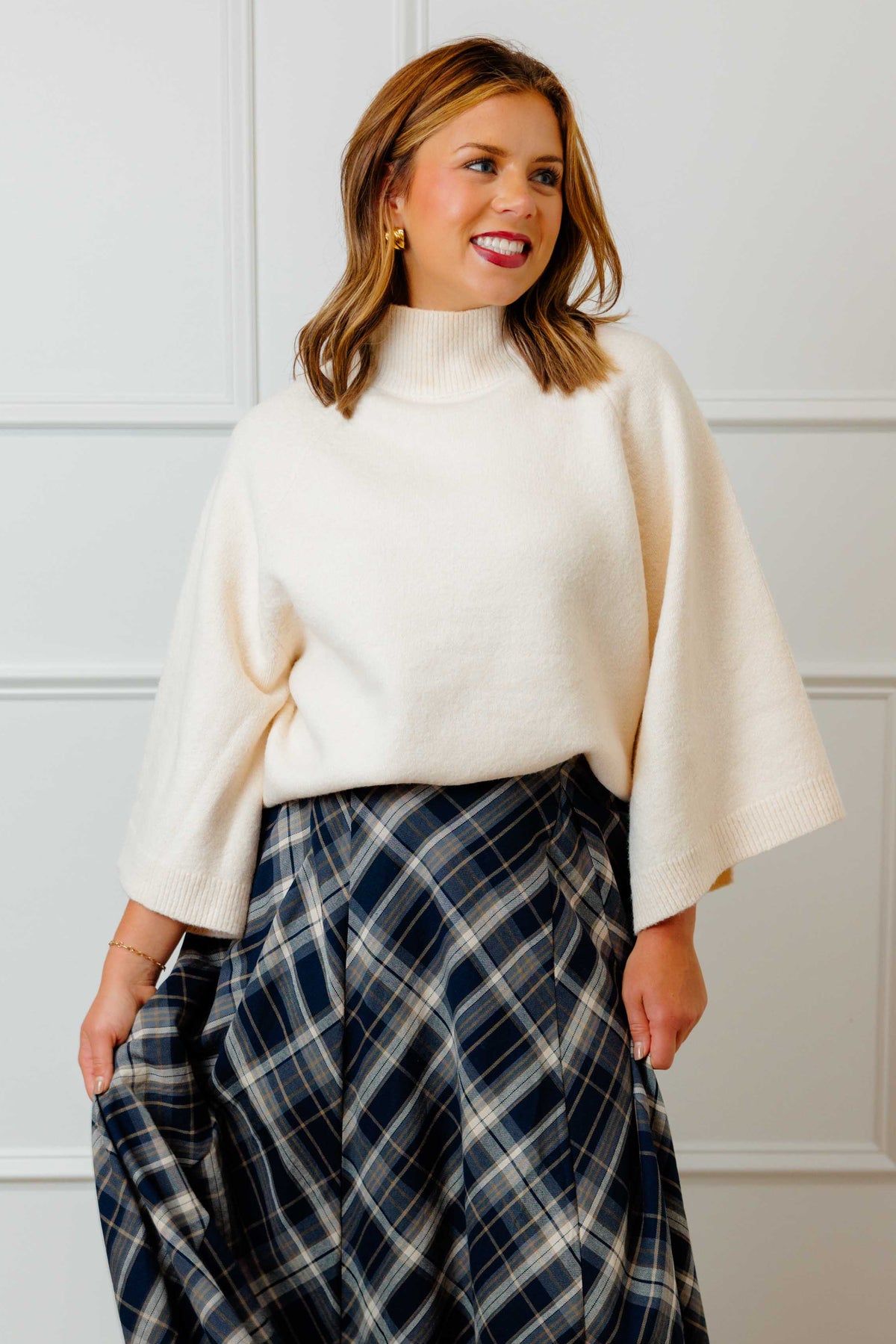 Cream Turtleneck Sweater