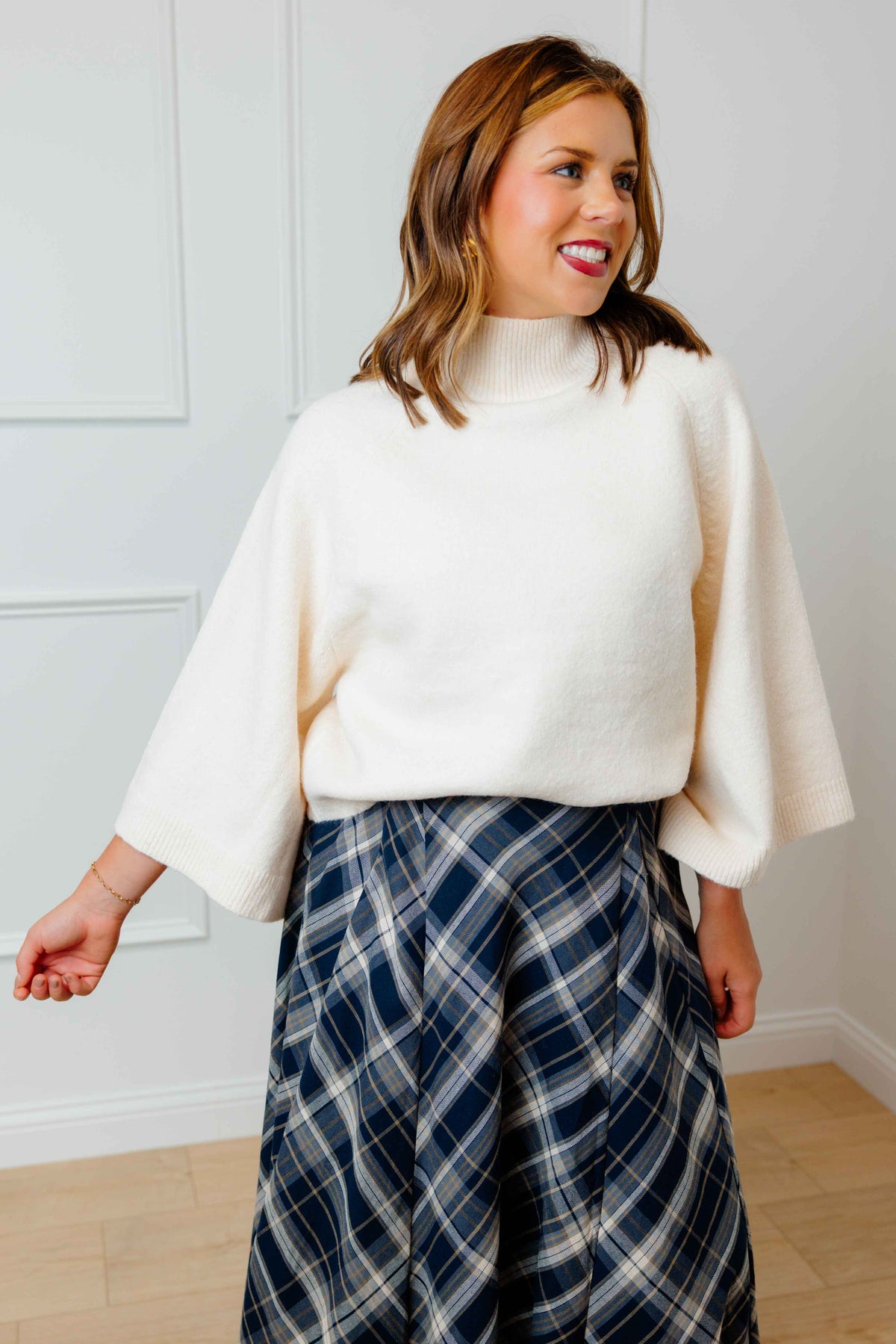 Cream Turtleneck Sweater
