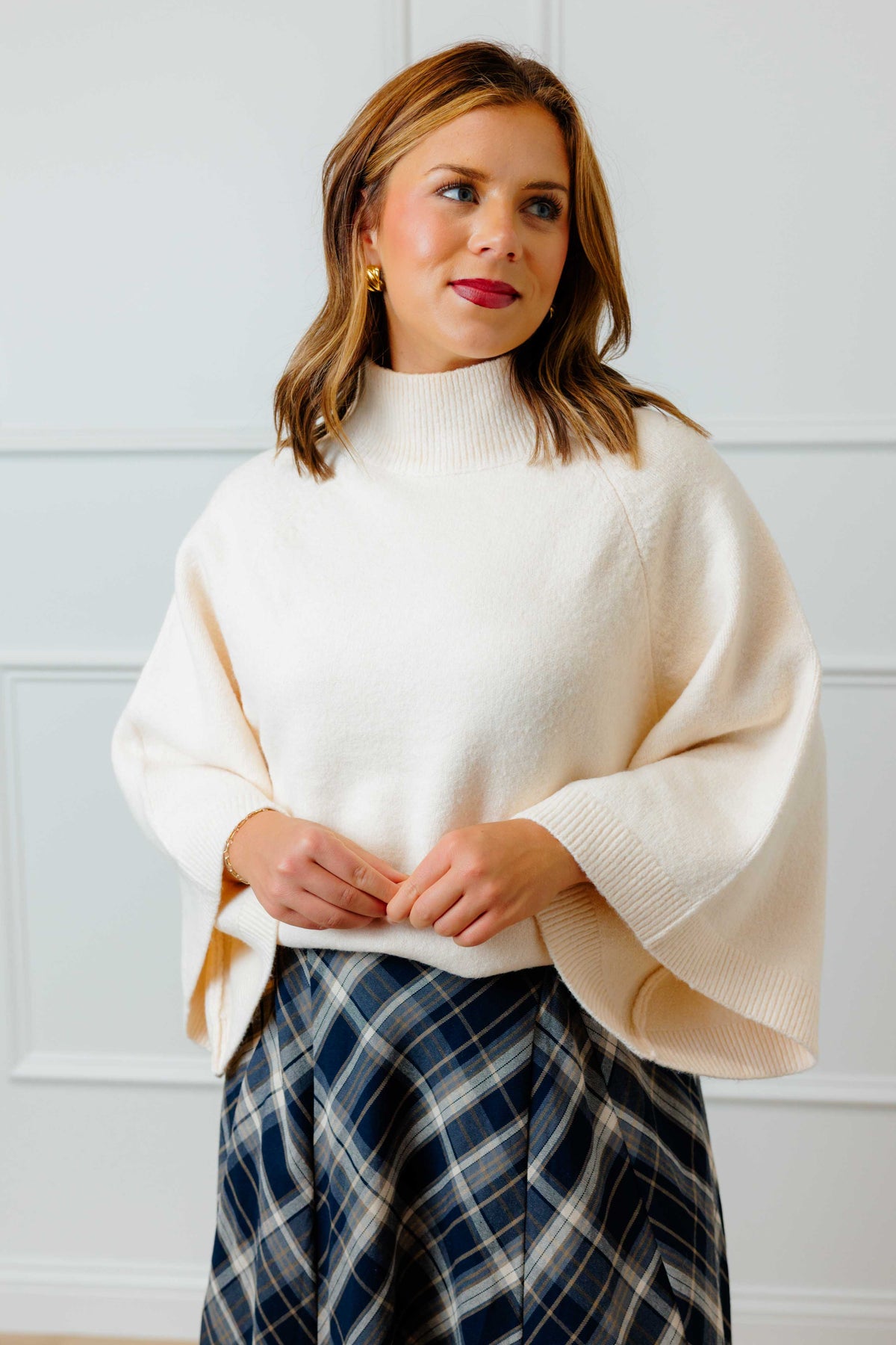 Cream Turtleneck Sweater