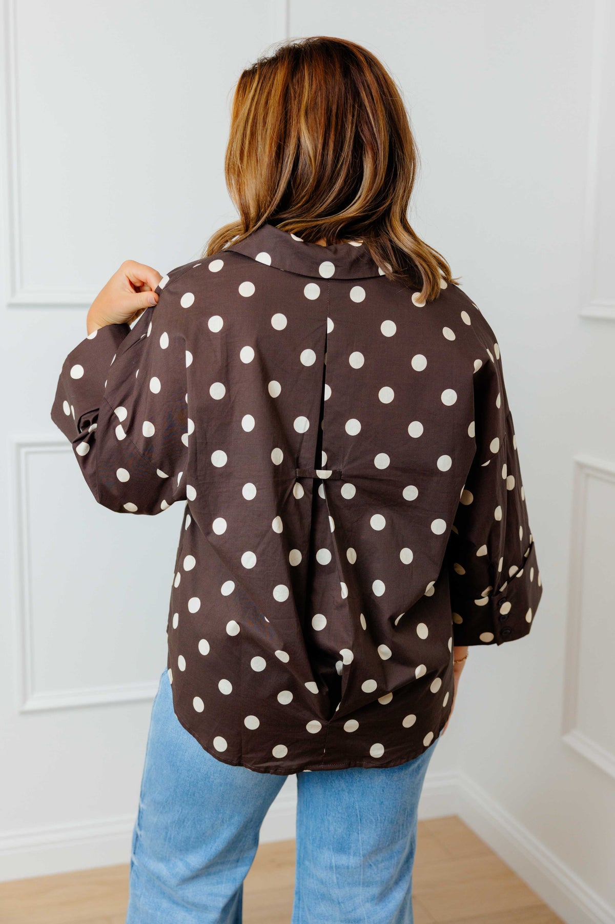 Espresso Polka Dot Top