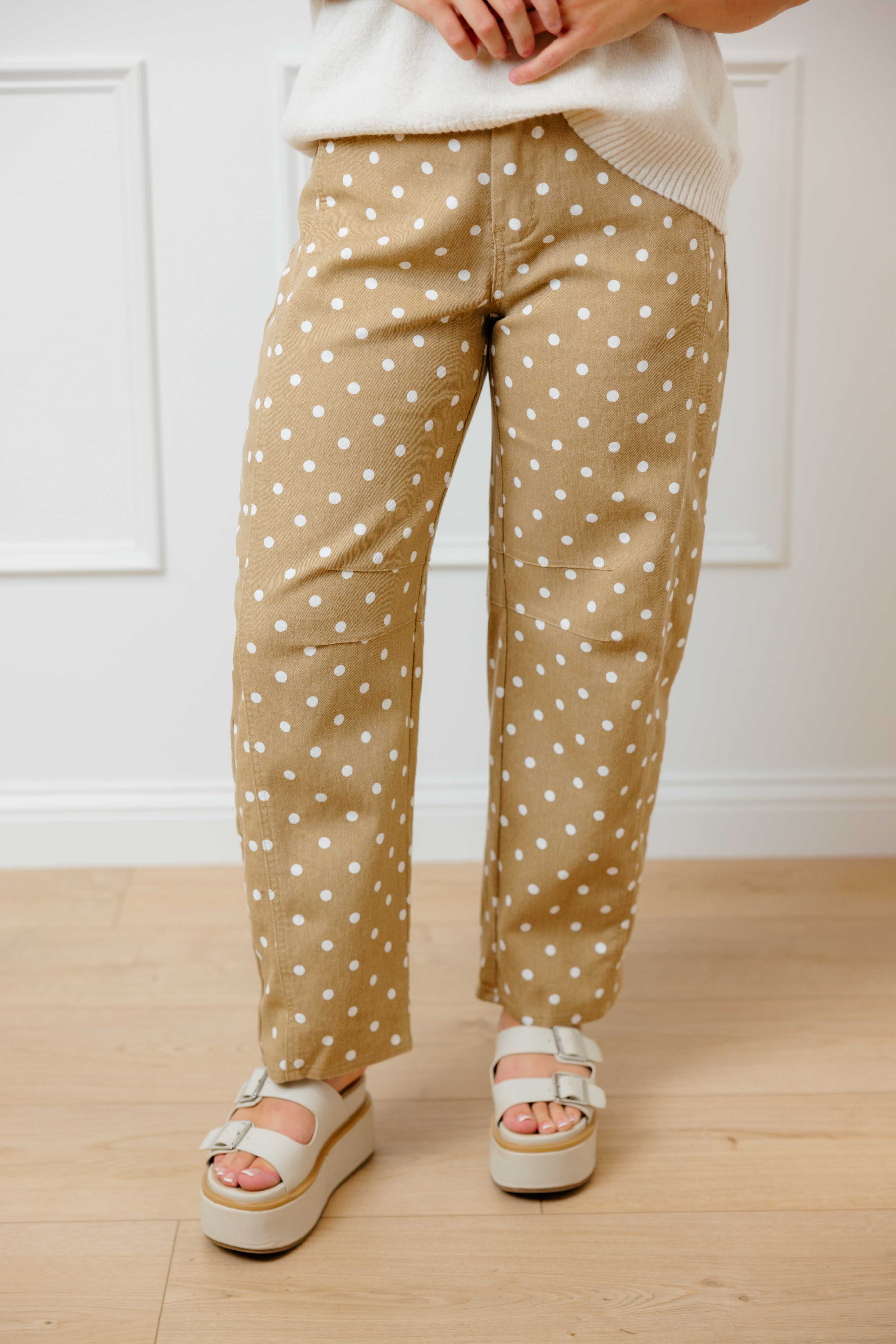 Latte Dot Barrel Pants