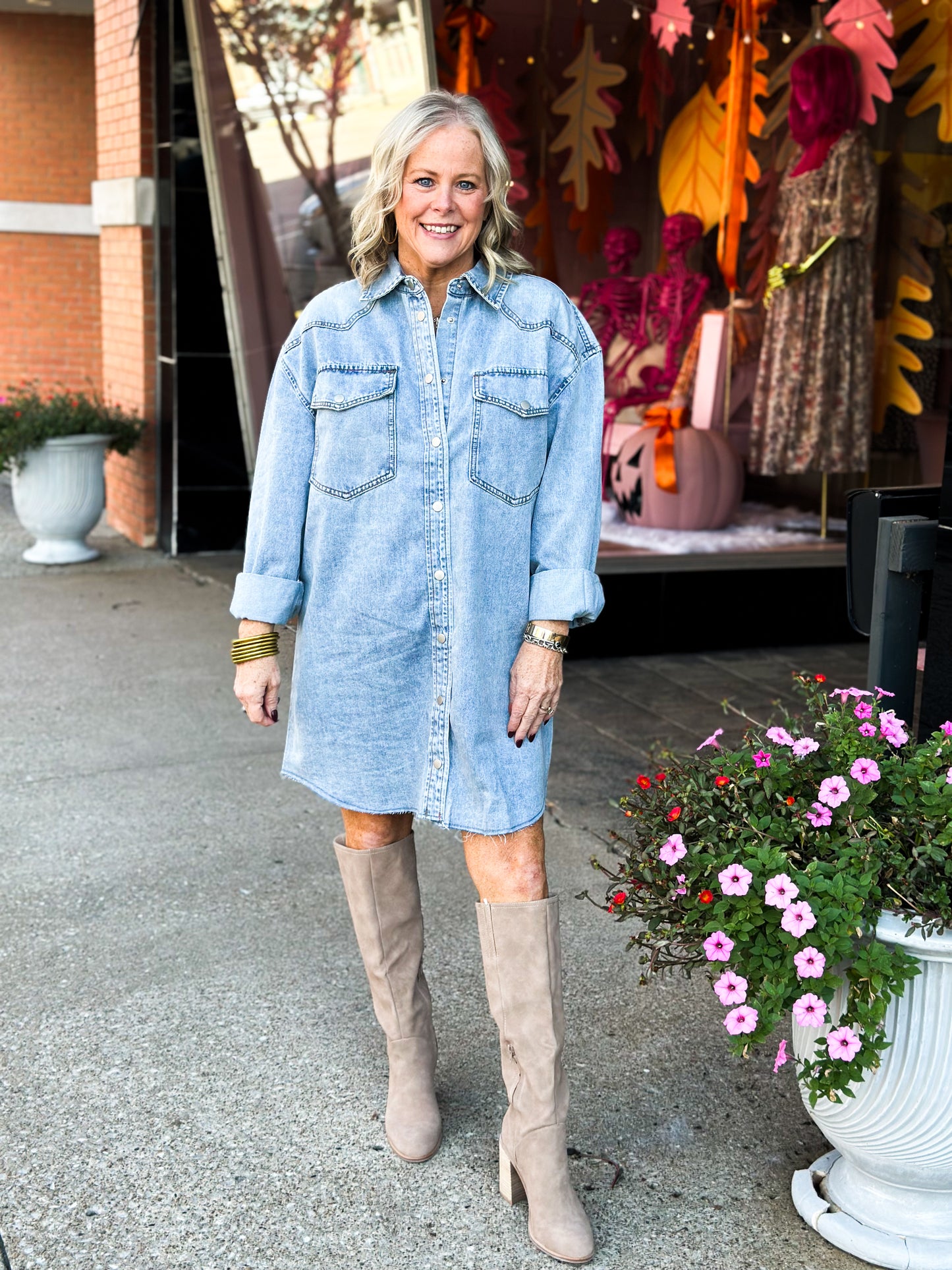 Denim Button Down Shirt Dress