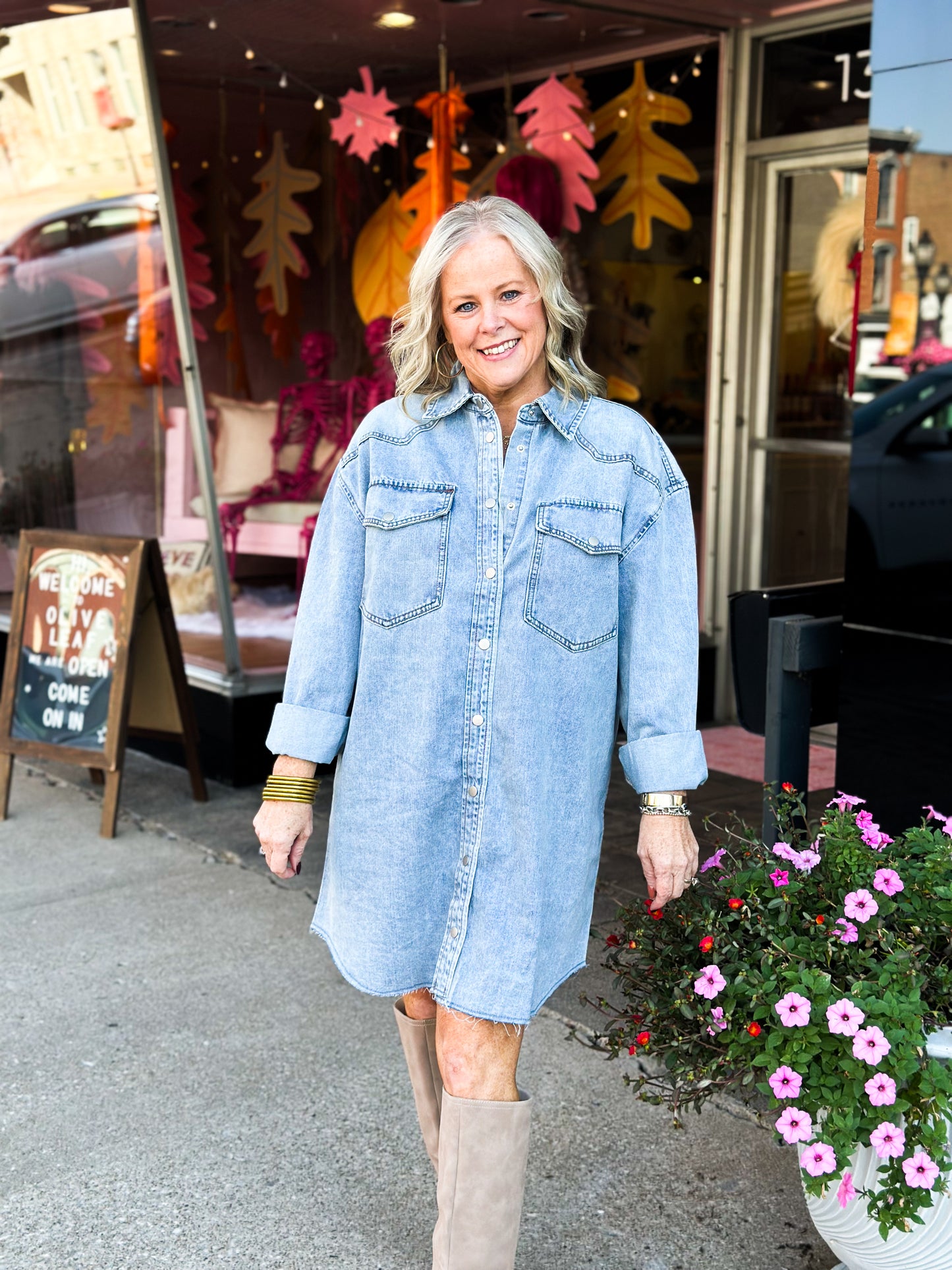 Denim Button Down Shirt Dress