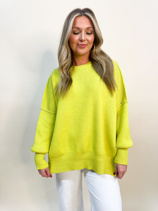 Lime Oversized Knit Sweater