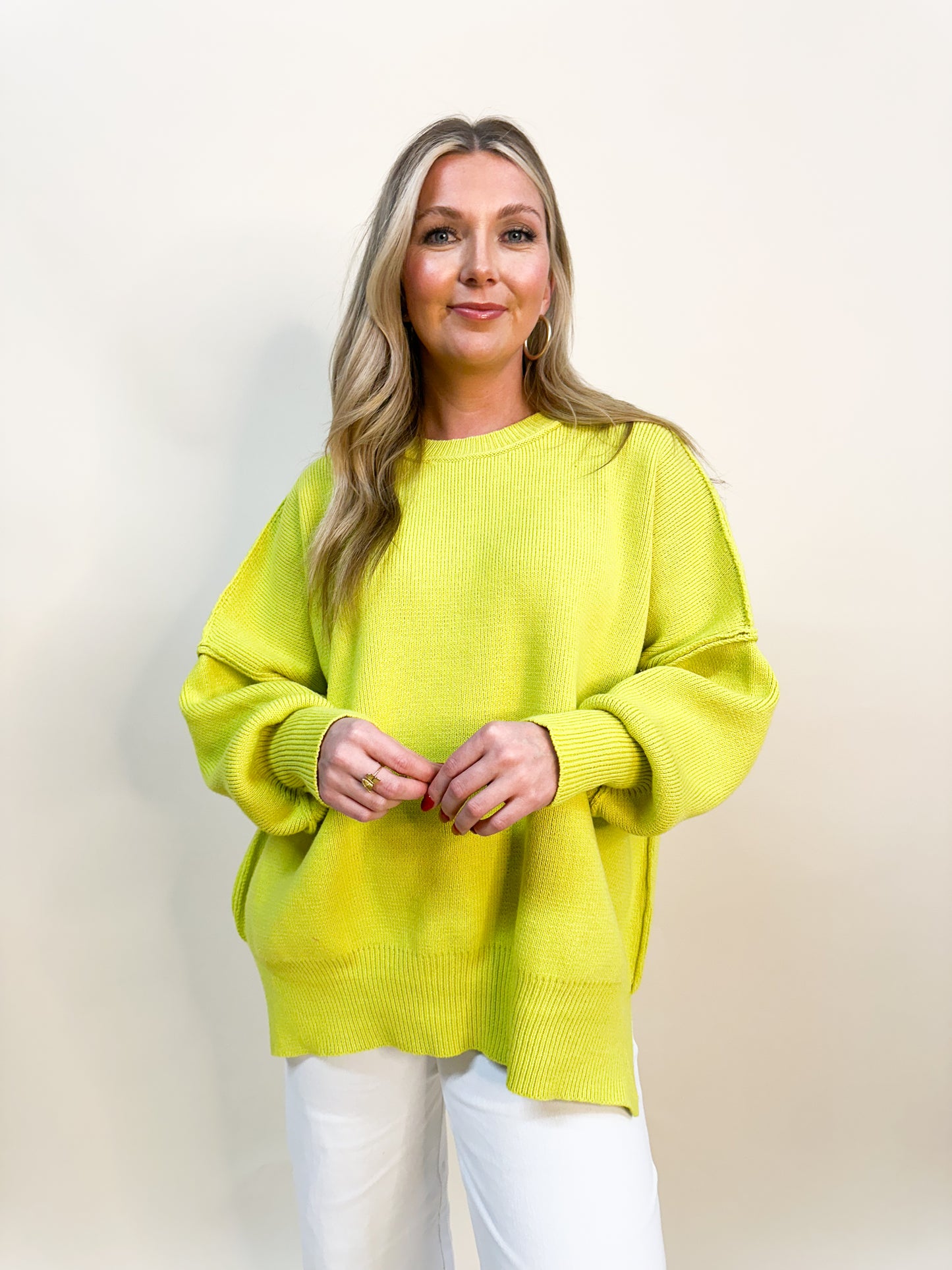 Lime Oversized Knit Sweater