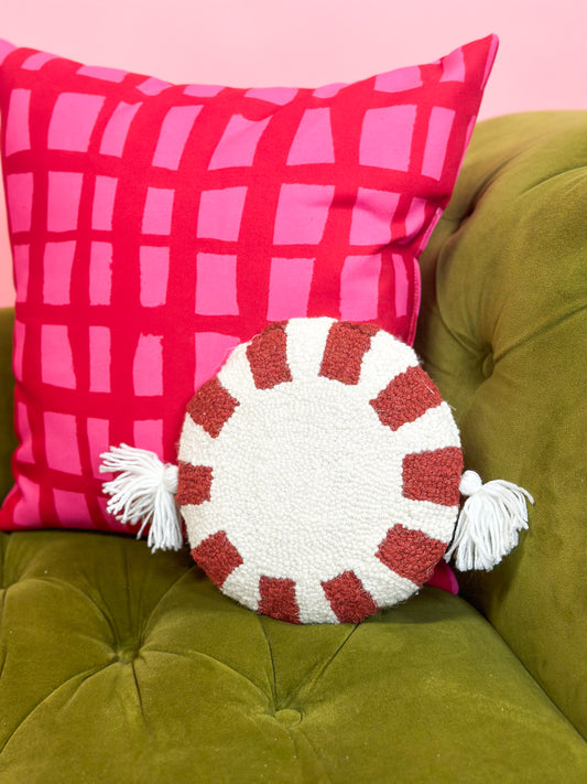 Peppermint Tassel Hook Pillow