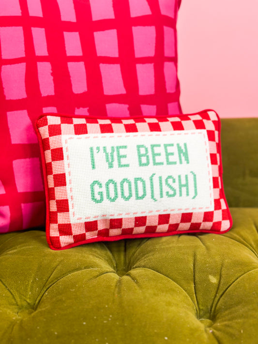 Been Good(ish) Embroidered Pillow