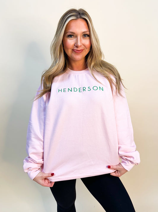 Henderson Pink/Green Embroidered Crewneck