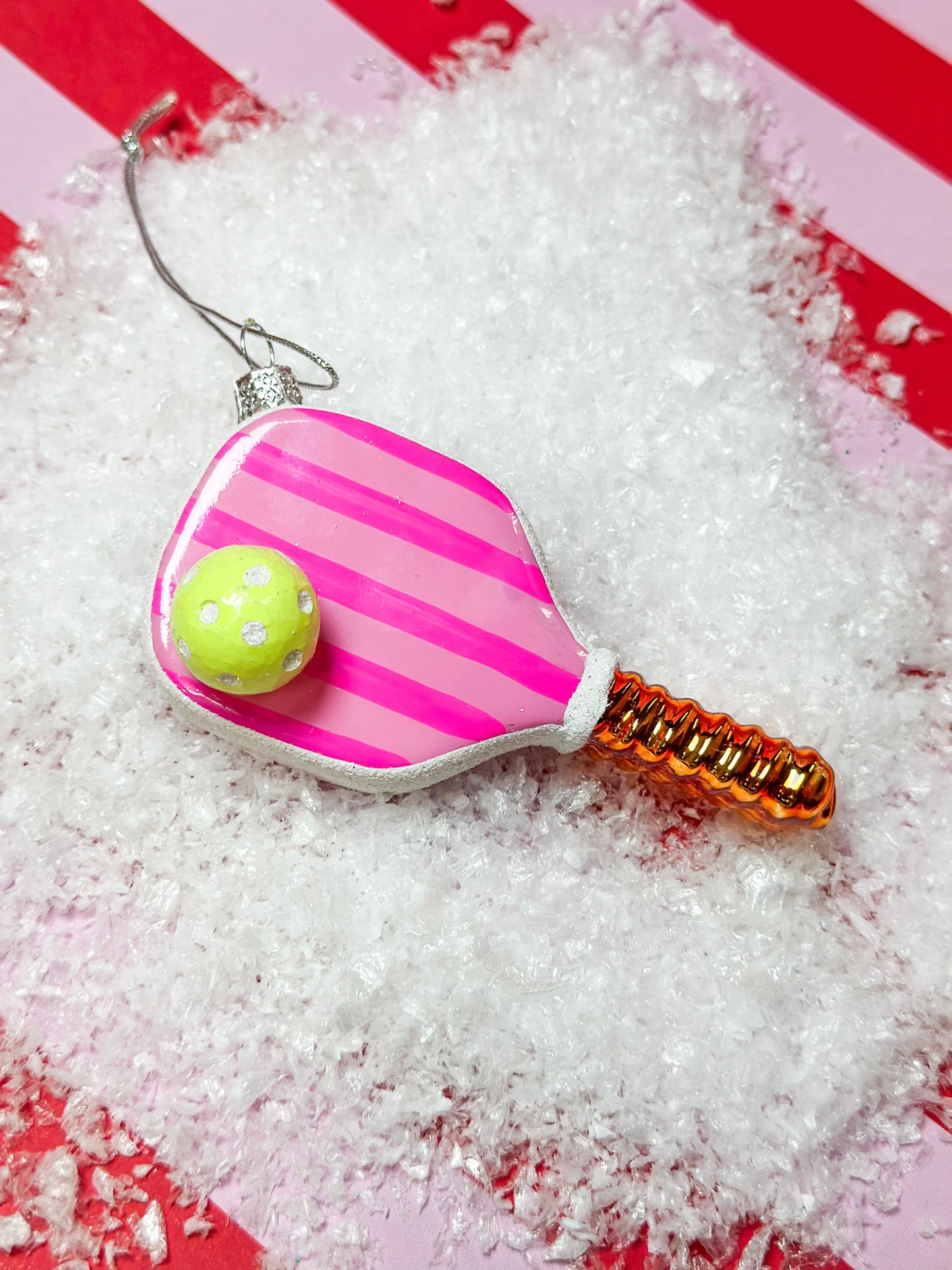 Pink Pickleball Ornament