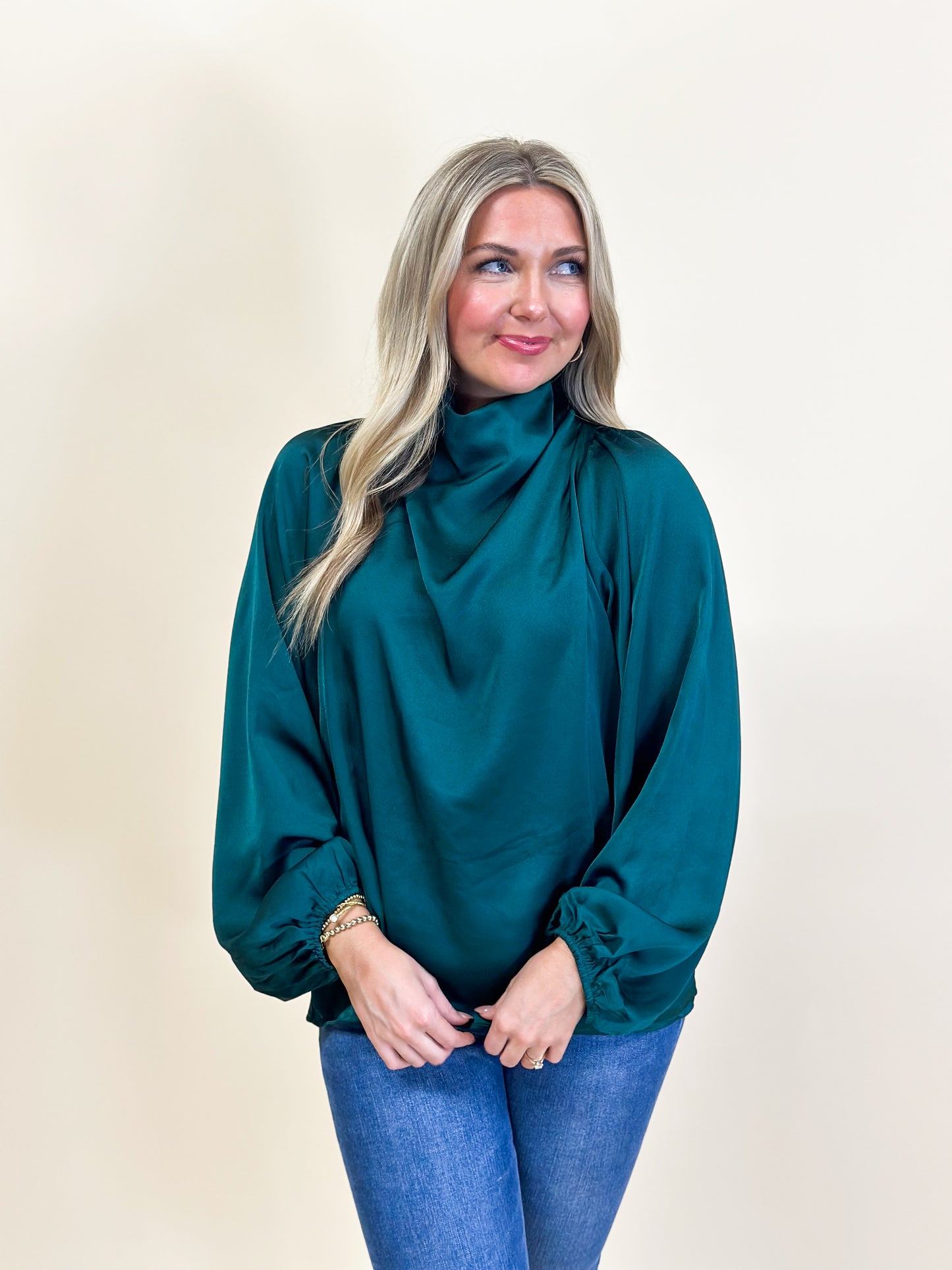 Ashley Long Sleeve Shimmer Blouse