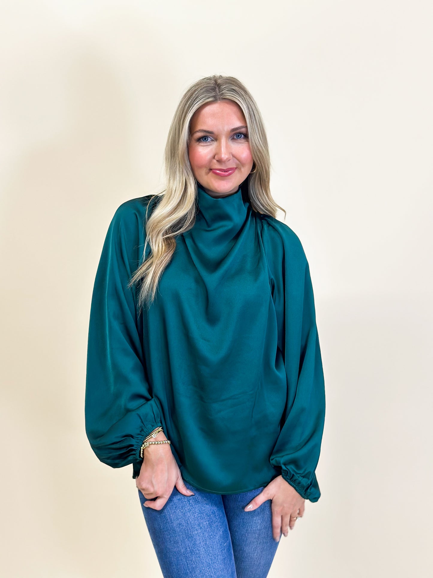 Ashley Long Sleeve Shimmer Blouse