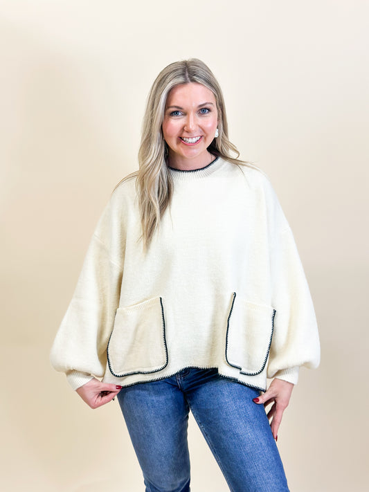 Cream Stitch Sweater