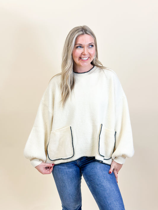 Cream Stitch Sweater