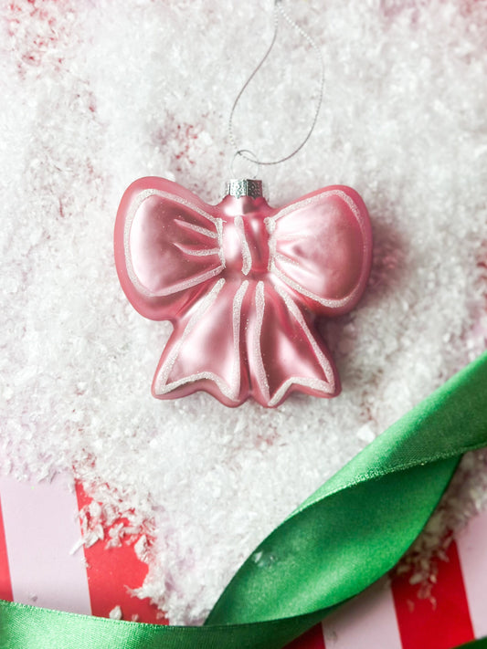 Pink Bow Christmas Ornament